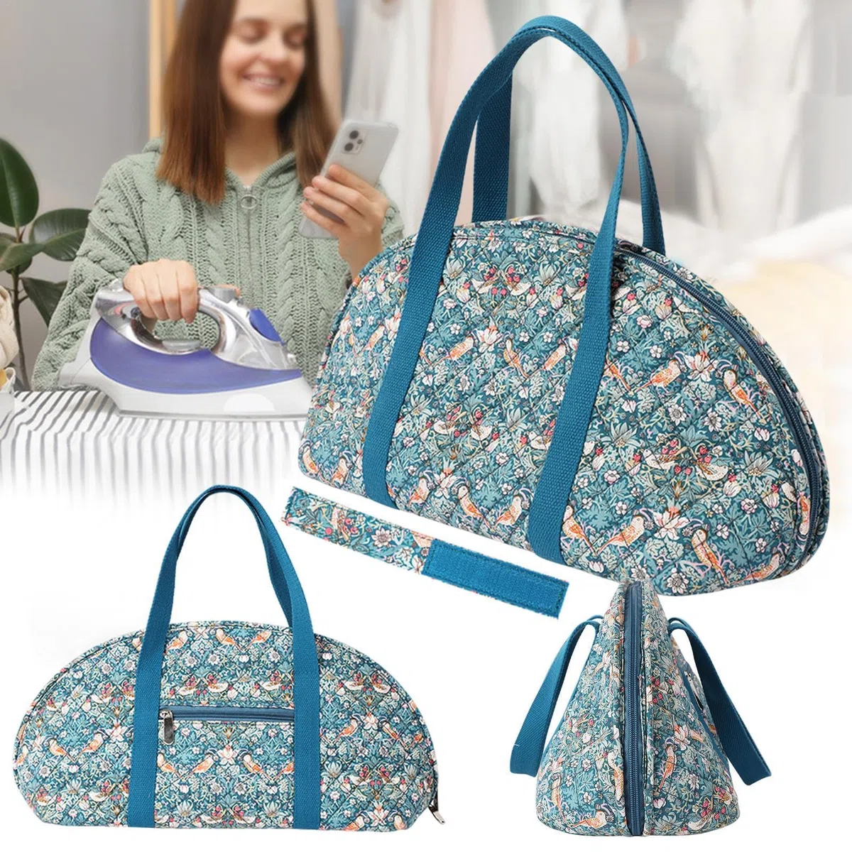 Organizador de planchas de viaje para un almacenamiento eficiente, bolsa organizadora pequeña para necesidades de planchado, bolsa de almacenamiento de vapor de ropa para viajes fáciles, soporte de