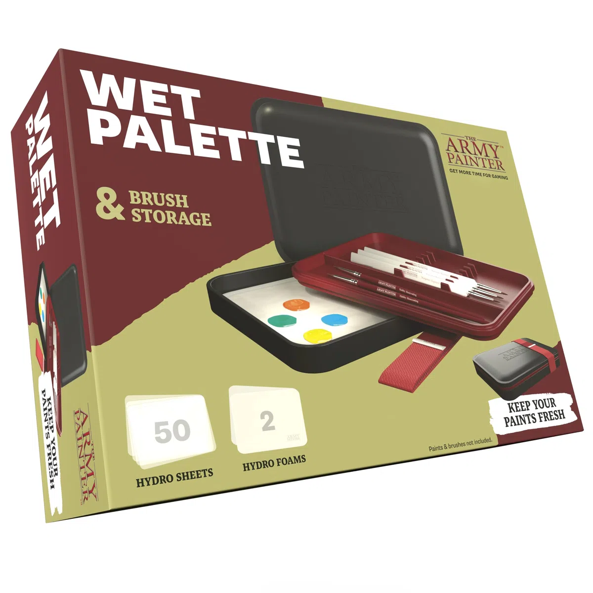 The Army Painter Wet Palette, 50 Hydro Sheets Y 2 Hydro Esponjas Una Pintura Acrilica Paleta Húmeda Estuche Premium Para Pinceles Para Pintar Figuras Miniatura De Dungeons And Dragons Y Warhammer 40k