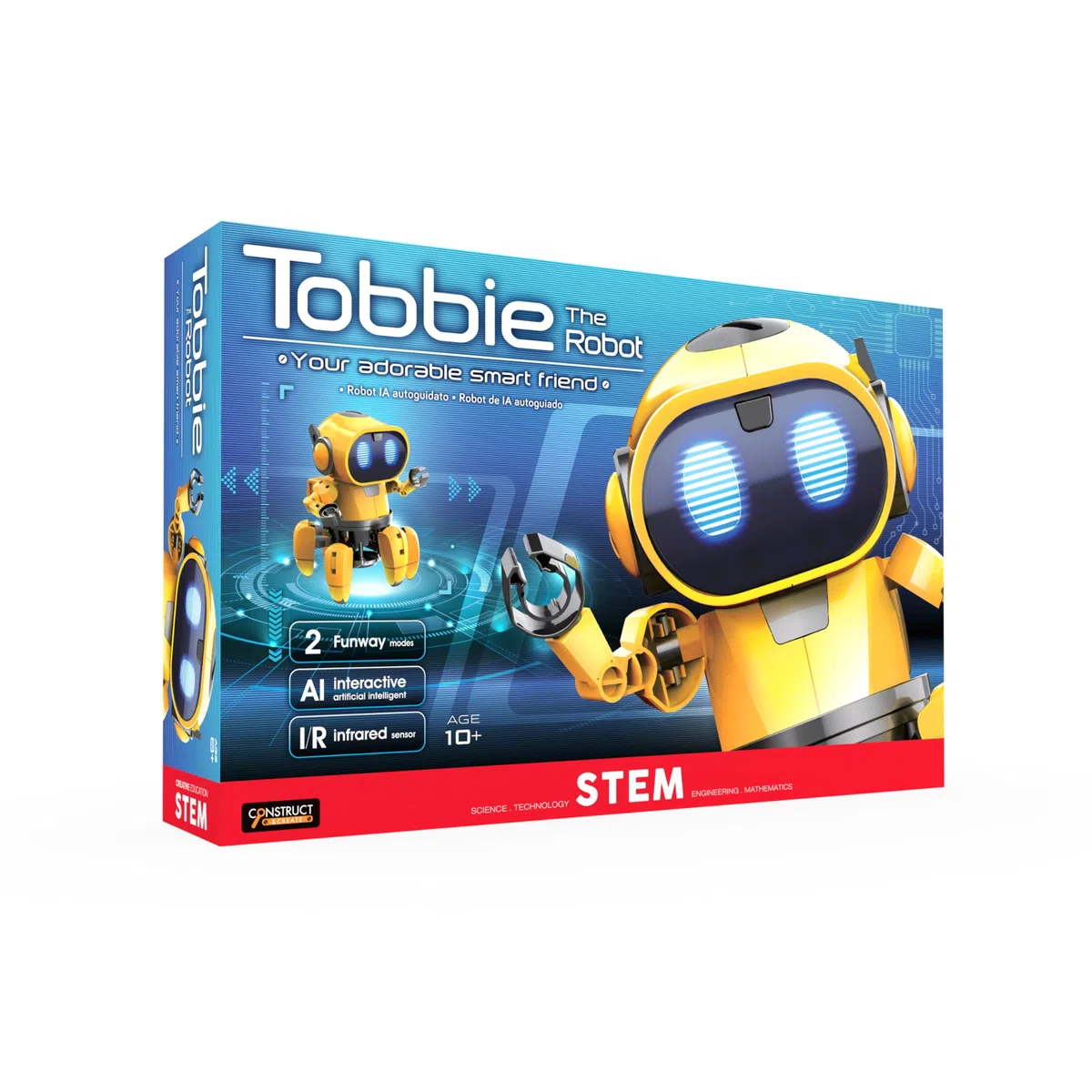 CONSTRUCT & CREATE Tobbie el Robot de IA autoguiado construye tu Propio Kit Stem de Bricolaje