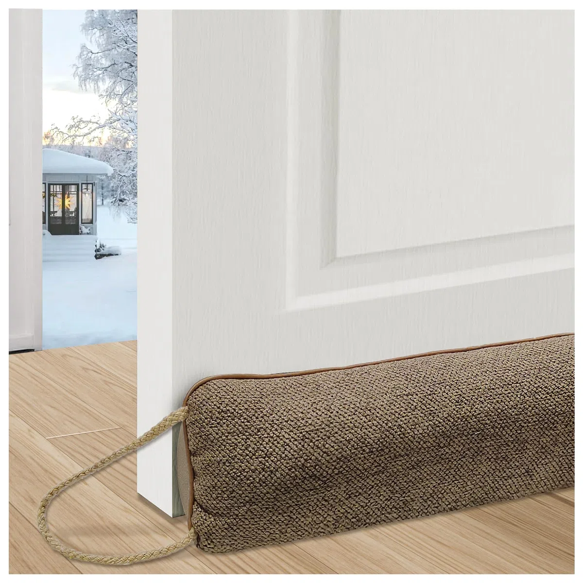 91cm Burlete Puertas, Burlete Protector contra Frío y Viento, Tapón de Bajo Puerta, Burlete Ventana para Sala de Estar, Dormitorio, Cocina (Marrón)