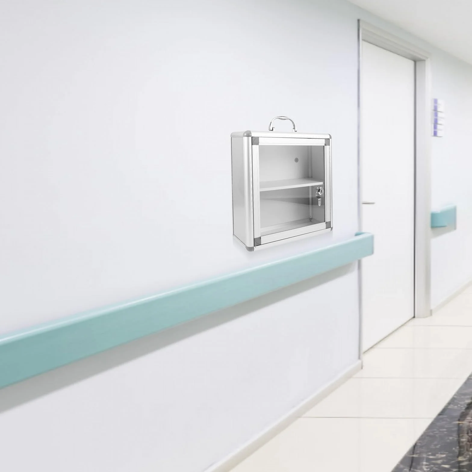 MERRYHAPY Botiquín de Pared Organizador para Almacenamiento de Medicamentos Estantes Ajustables para Uso en Hogar y Oficina