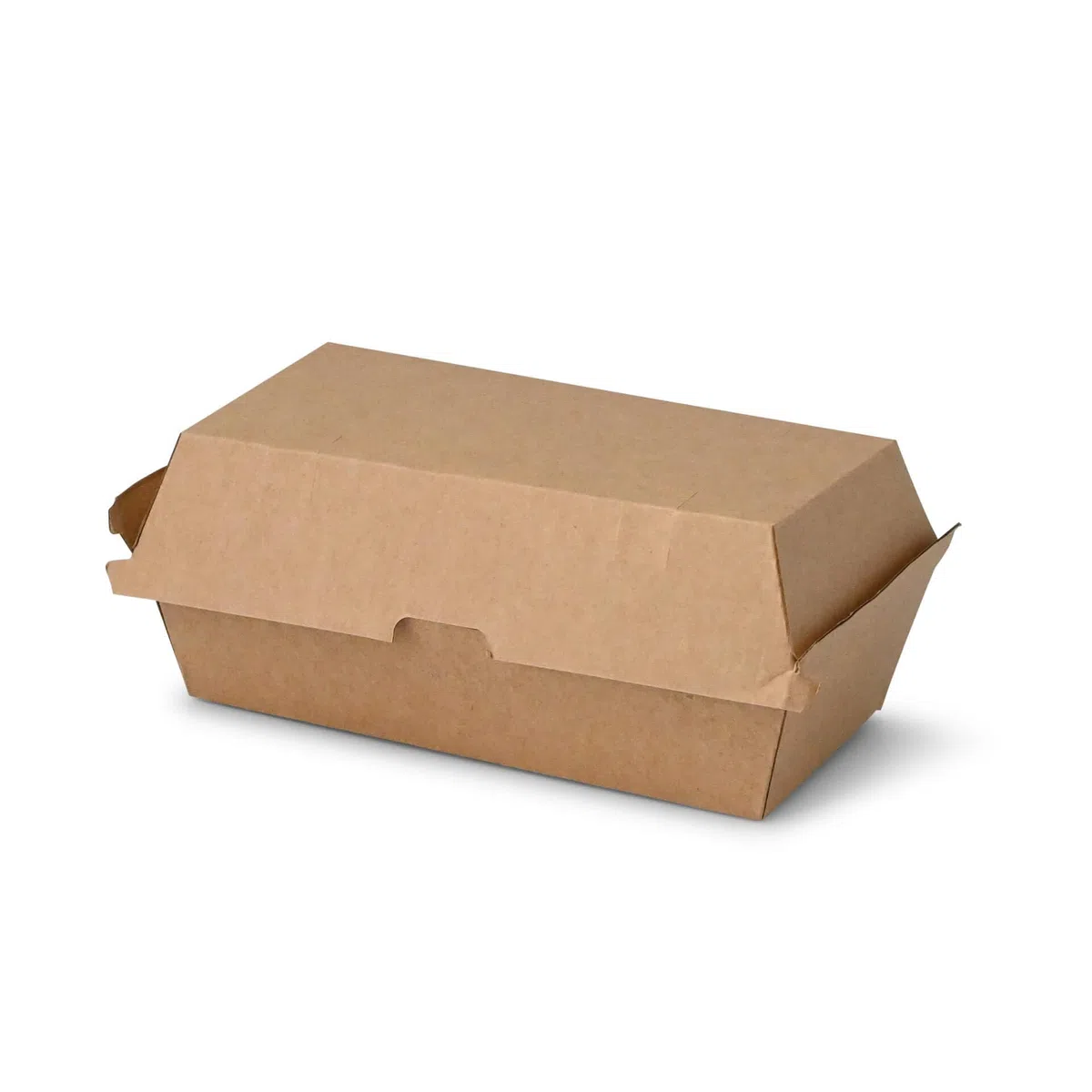 BIOZOYG Caja de cartón kraft Take Away 200 piezas I Cajas de comida robustas con tapa de bisagra alta I Caja de snacks I Envase To Go de cartón marrón 21,4 x 11,4 x 8,5 cm I Biodegradable