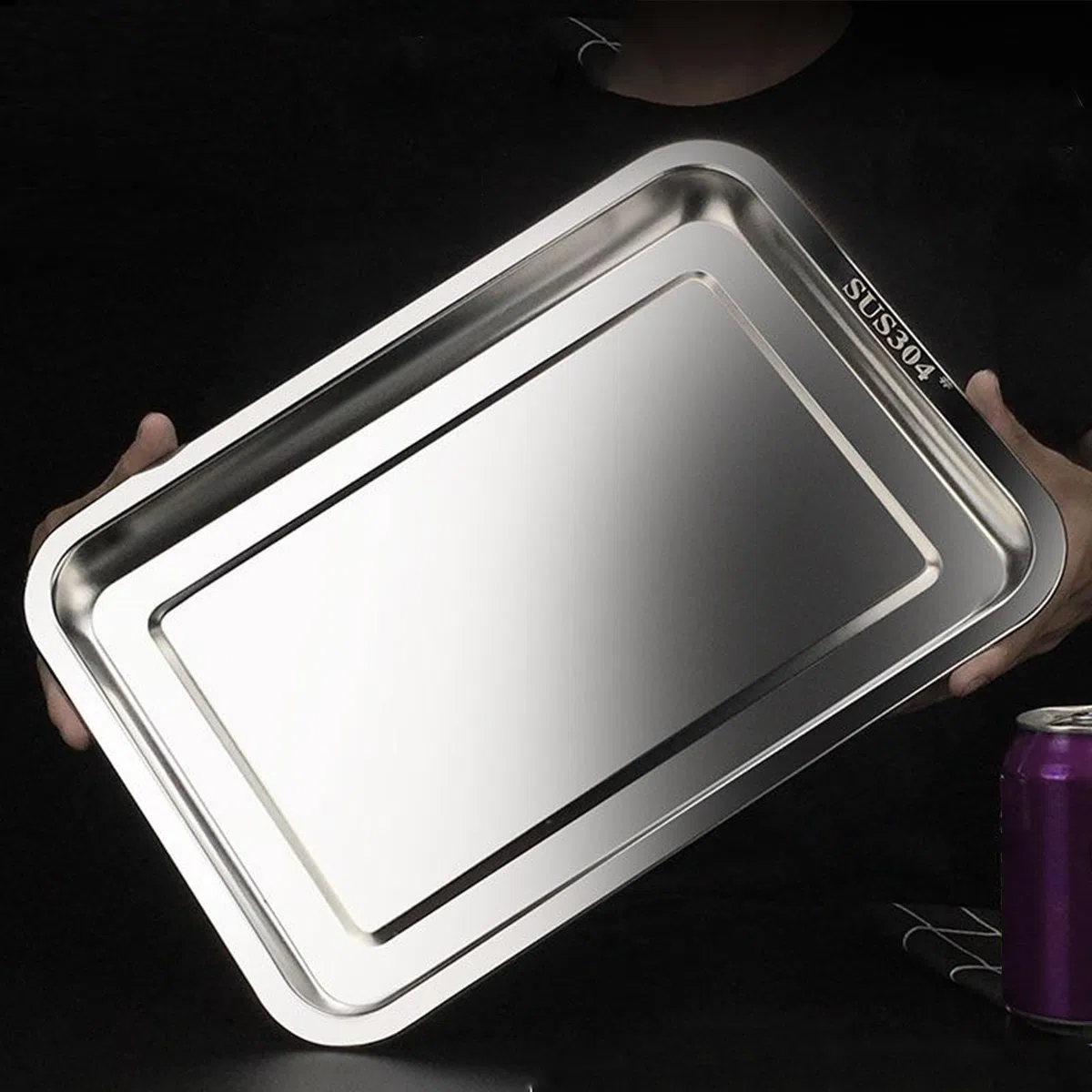 Bandeja Horno Acero Inoxidable 304, Bandeja para Hornear Alimentos, Resistente A Altas Temperaturas, Apta para Horno(60x40x2cm/23.6x15.7x0.8in)