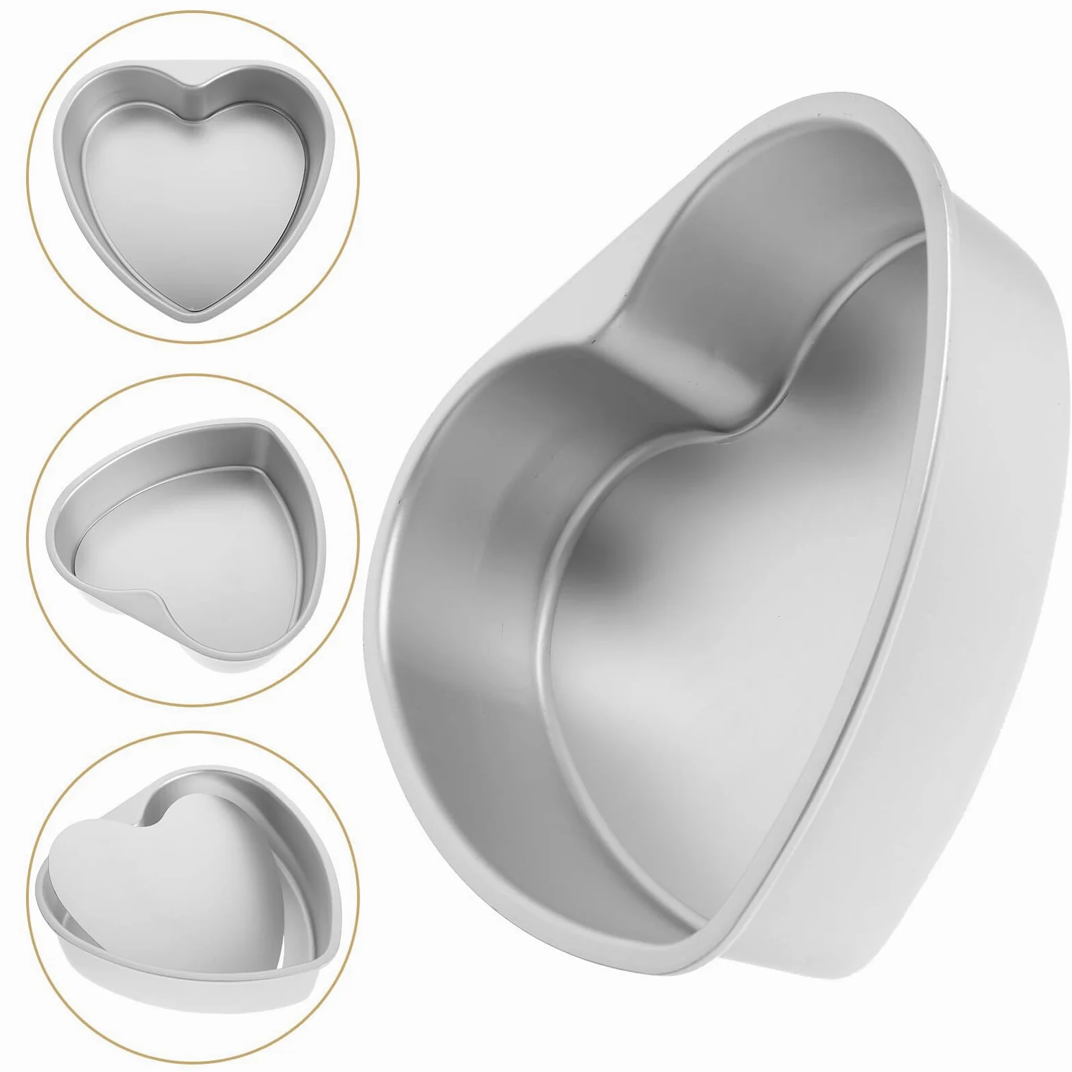 Molde Desmontable para Tartas Forma de Corazón de Molde Antiadherente para Repostería DIY para Bizcochos Mousse y Galletas Cocina Doméstica