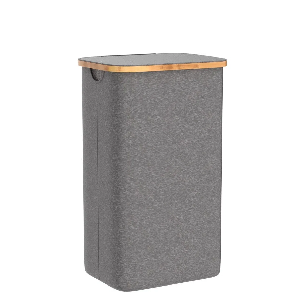 efluky Cesto Alto Grande de 100 L con Tapa y Asas de Bambú para Ropa sucia, Cubo Plegable laundry basket XXL con Bolsa Interior Gris