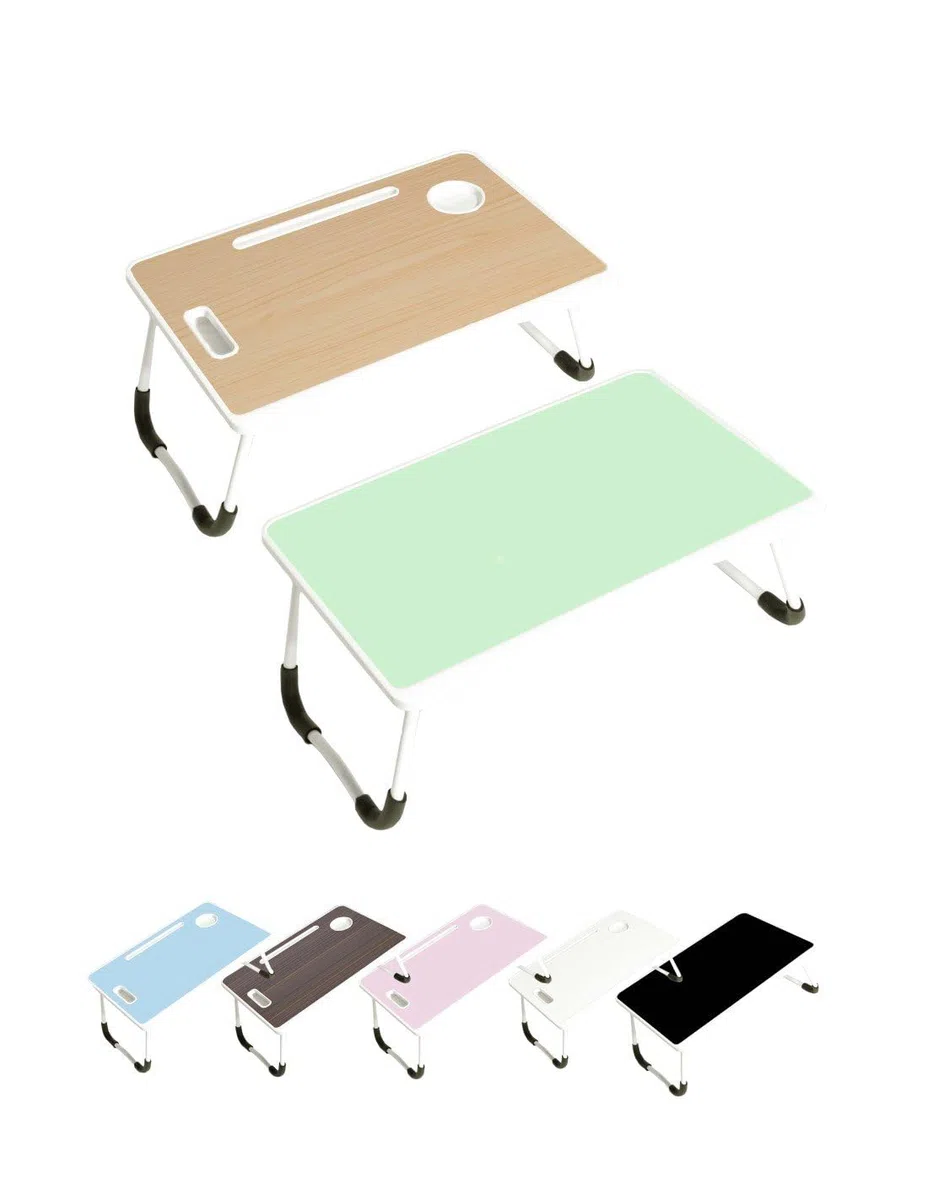 JARDIN202 - Bandeja para Desayuno | Mesa Plegable para portátil |Seleccione Color | Bandeja abatible (60x40x27 cm) | Simple (Azul)