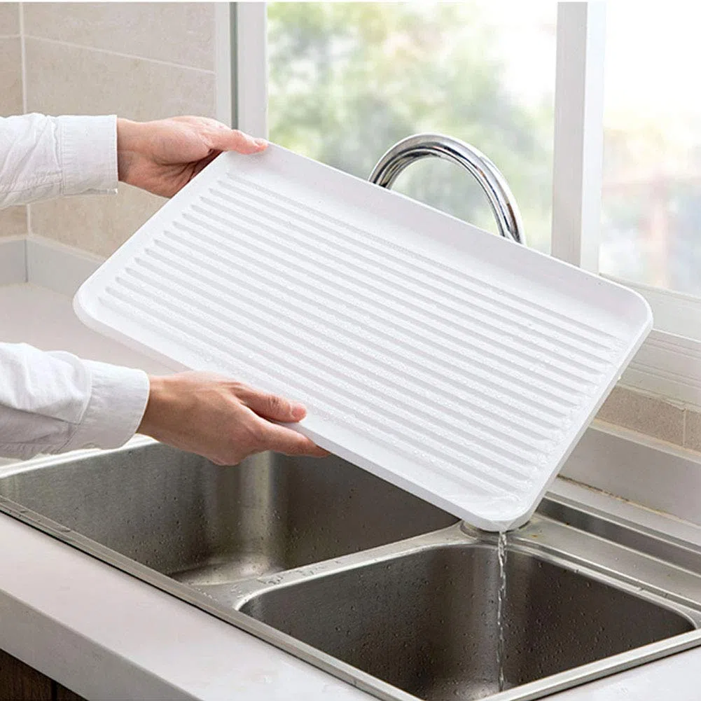Escurridor de platos con soporte para utensilios, gran capacidad, ahorra espacio, solución de almacenamiento para encimera de cocina para un secado eficiente de los platos