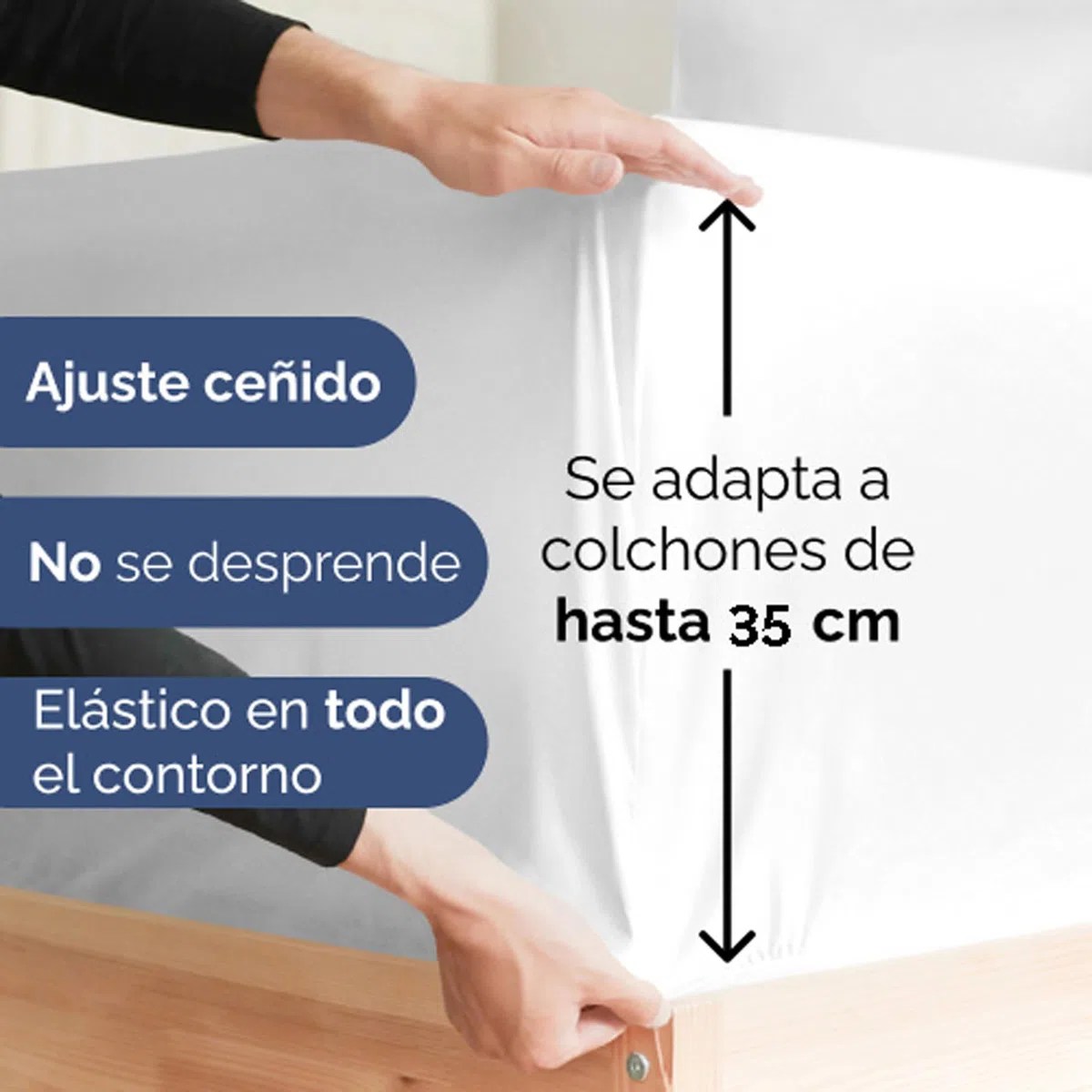Juego de Sabanas 4 Piezas Cama 180x200 - Sábana Bajera, Sábana Encimera y 2 Fundas Almohada 50x80 - Microfibra Suave Transpirable Antiarrugas - Ropa de Cama Colchón hasta 35cm - Oeko-Tex - Blanco
