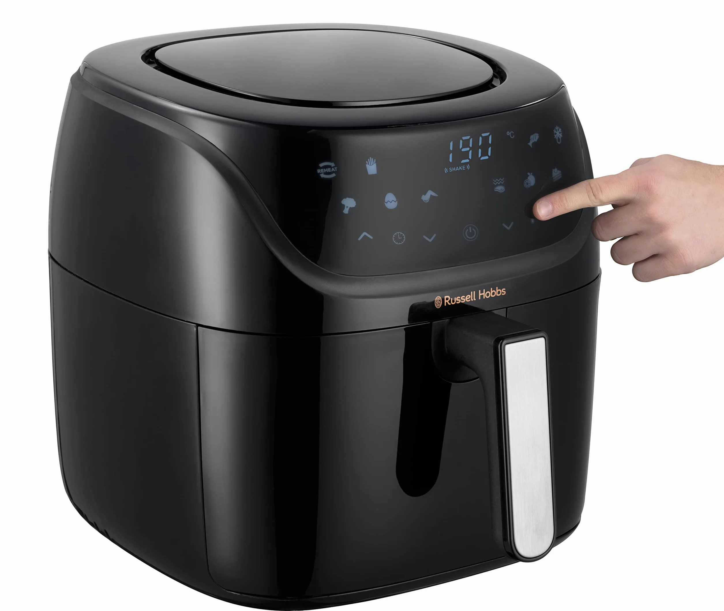 Russell Hobbs Freidora de Aire sin Aceite 8 litros, air fryer XXL, 10 programas, pantalla LED táctil, diseño compacto y capacidad máxima [Ahorra hasta un 47% en Energía] SatisFry 27170-56
