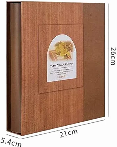 Álbum de Fotos Inserto de 6 Pulgadas para Parejas, Estudiantes, álbum de graduación, Libro, Grano de Madera clásico(Color:#2)