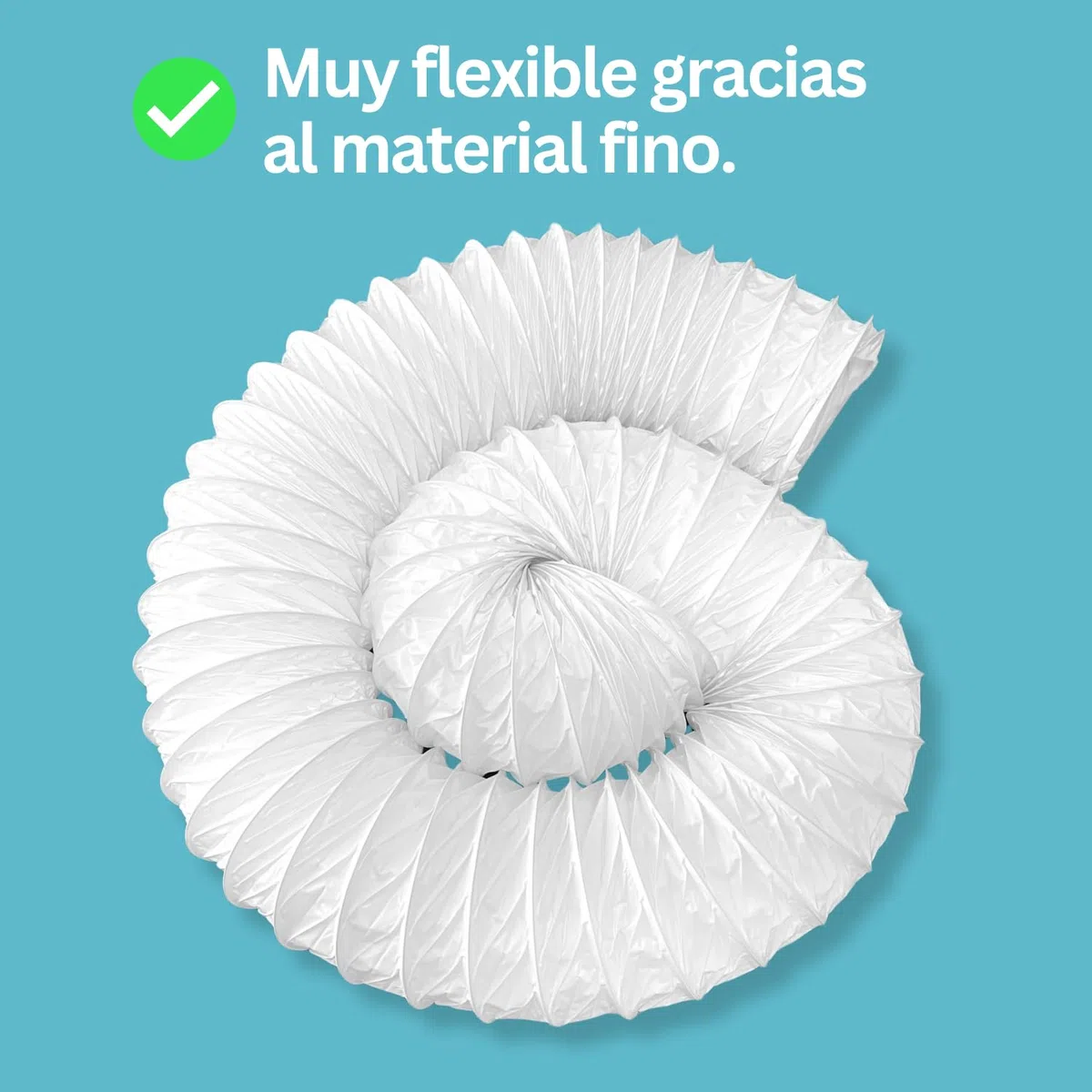 Home Melody Tubo de Escape 150 mm 1 m – PVC Flexible para Aire Acondicionado Portátil, Secadora, Campana Extractora, Extensión