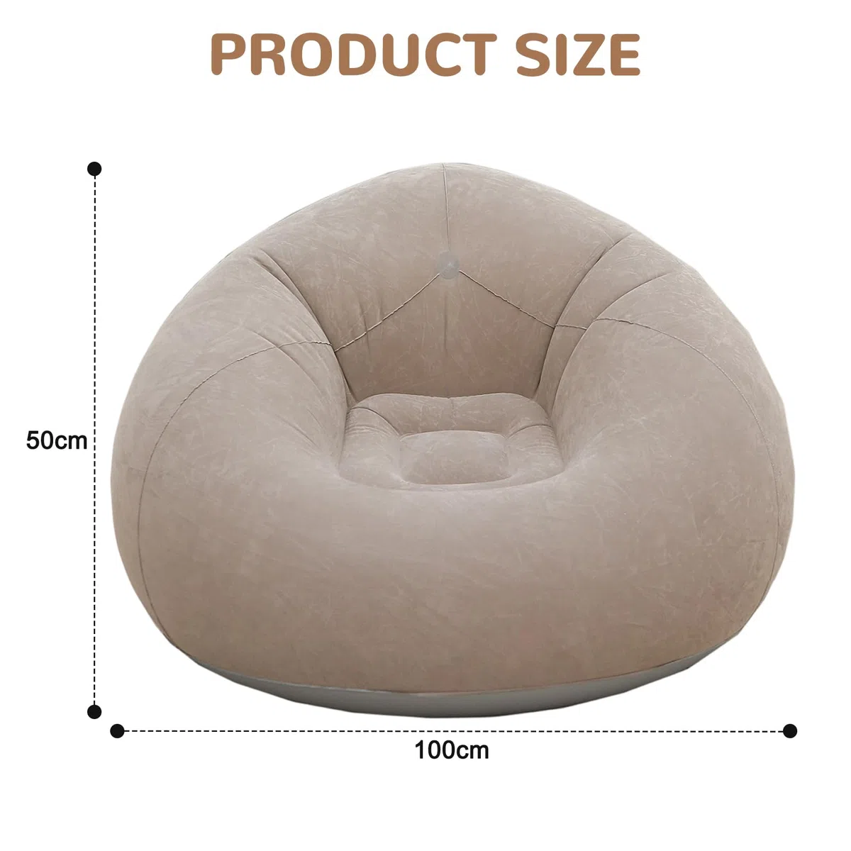 Sofá hinchable portátil e impermeable para exteriores, puf hinchable, camping, playa, piscina y viajes, hinchable, portátil, cómodo (gris)
