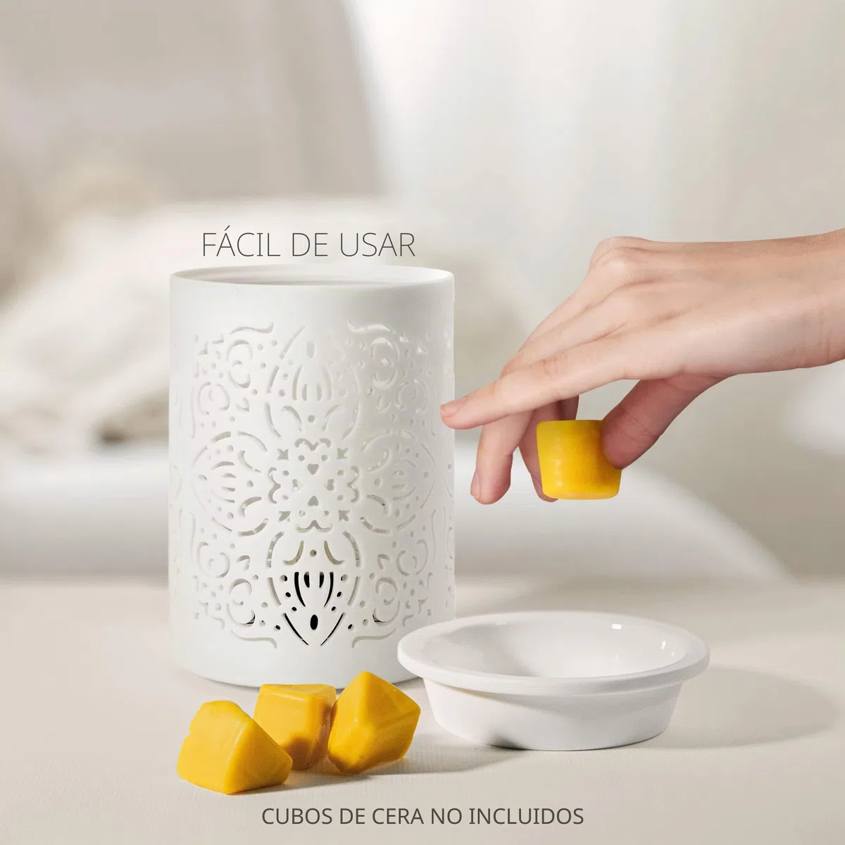 Earnest Living Quemadores de cera de fusión Quemador de aceite de cera eléctrica para aceites esenciales, cera derretida, quemador de aceite, cerámica blanca para regalo de aromaterapia