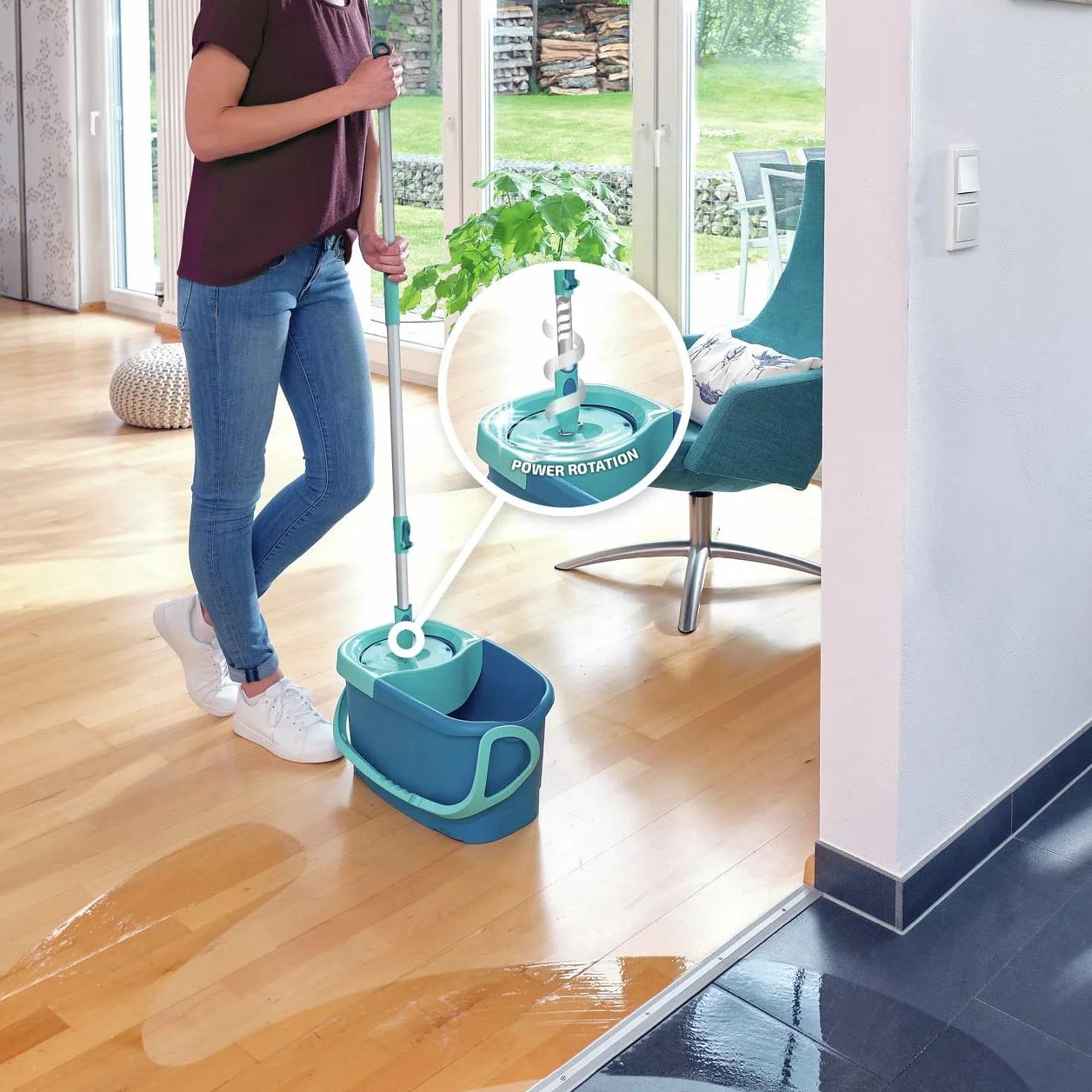 Leifheit Set Rotazione Disco Mop Ergo