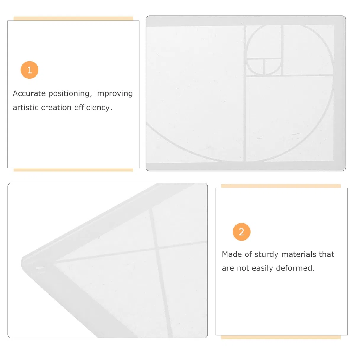 ULDIGI Plantillas y Visor para Dibujar de Dibujo Geométrico de Acrílico Blanco Regla Especial Herramienta Versátil y Resistente para Artistas en Bocetos Interiores