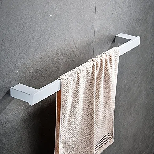 Juego completo de accesorios de baño blancos, gancho para bata, toallero, estante para pañuelos y soporte para cepillo de dientes, accesorios de baño elegantes funcionales y duraderos para soluciones