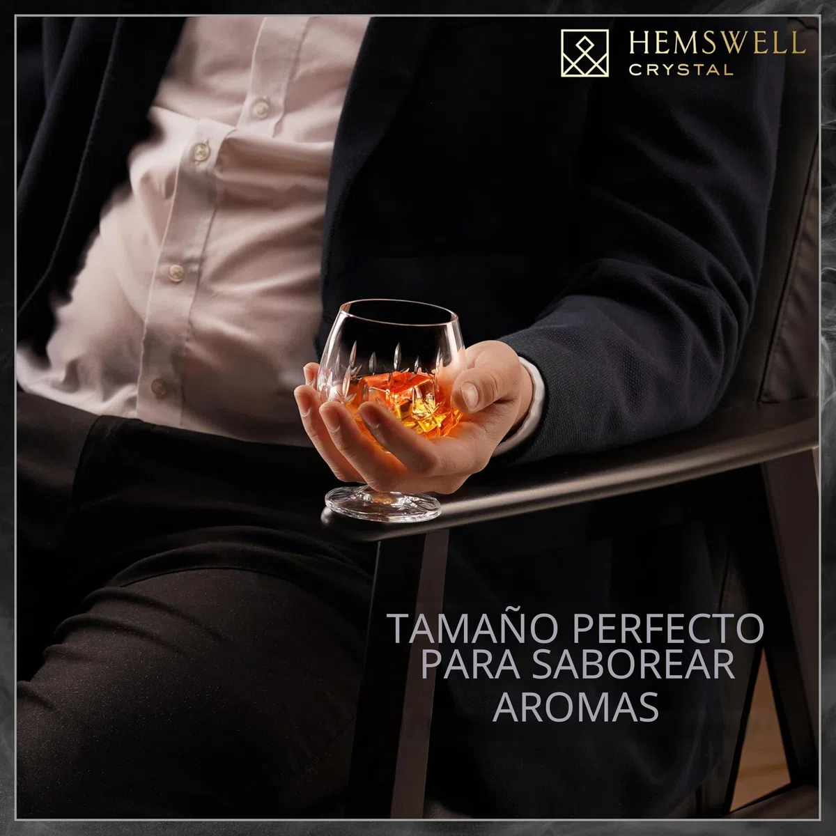 Vaso único de brandy - Copas de cristal talladas con caja de presentación - Vaso de brandy para coñac 250ml europeo - Wicklow