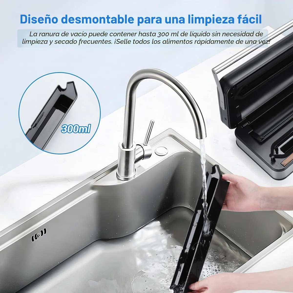 INKBIRD Máquina de envasado al vacío, aparatos de soldadura para alimentos con modo seco/húmedo/líquido, bomba doble, 20 l/min, silenciador, cortador de papel, rodillos y bolsa incluidos en la entrega