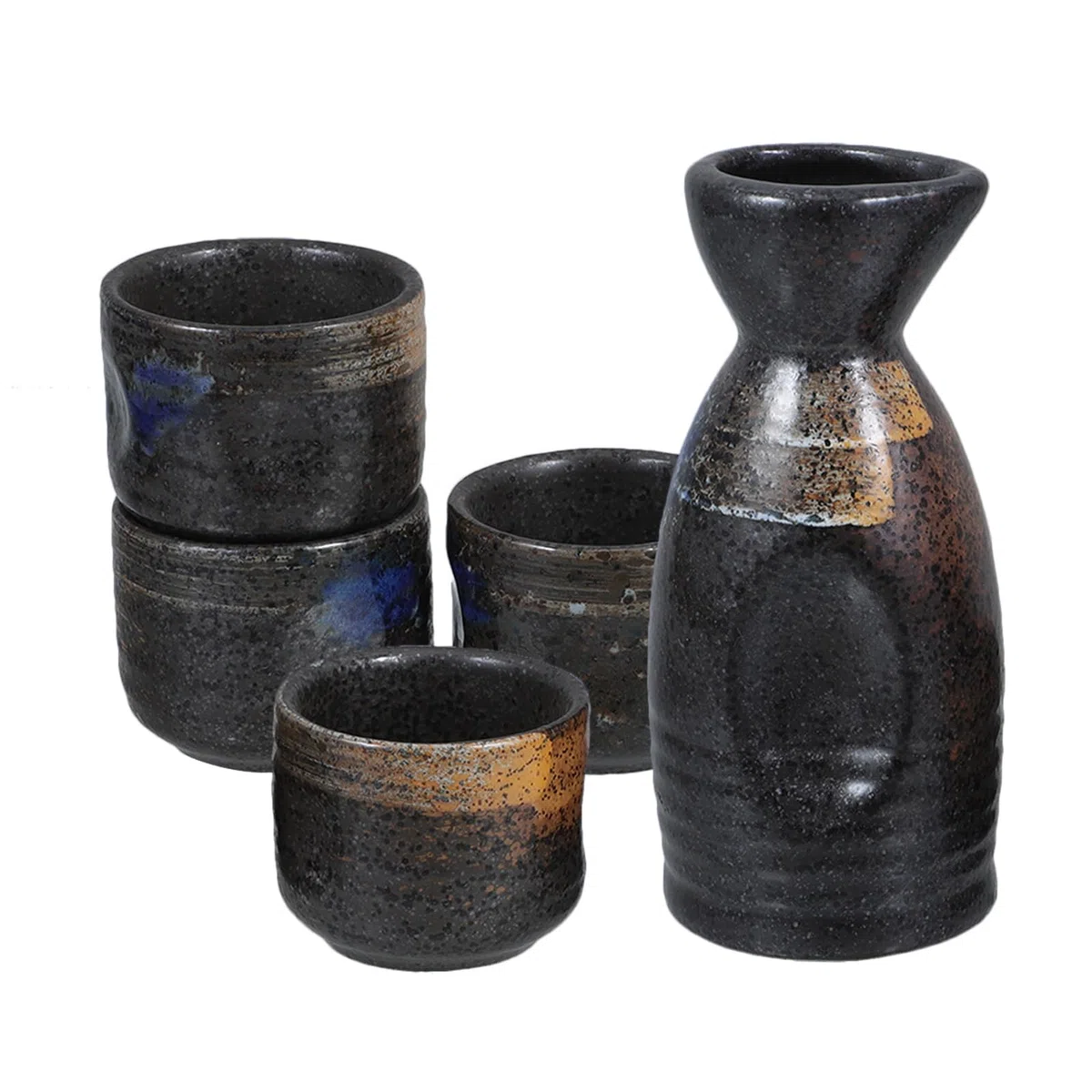 Uonlytech Set de Cerámica para Sake Japonés Kit de Tazas Delicadas para Servir Vino, Copas de Vino Decorativas Ideales para Celebrar el Día del Padre