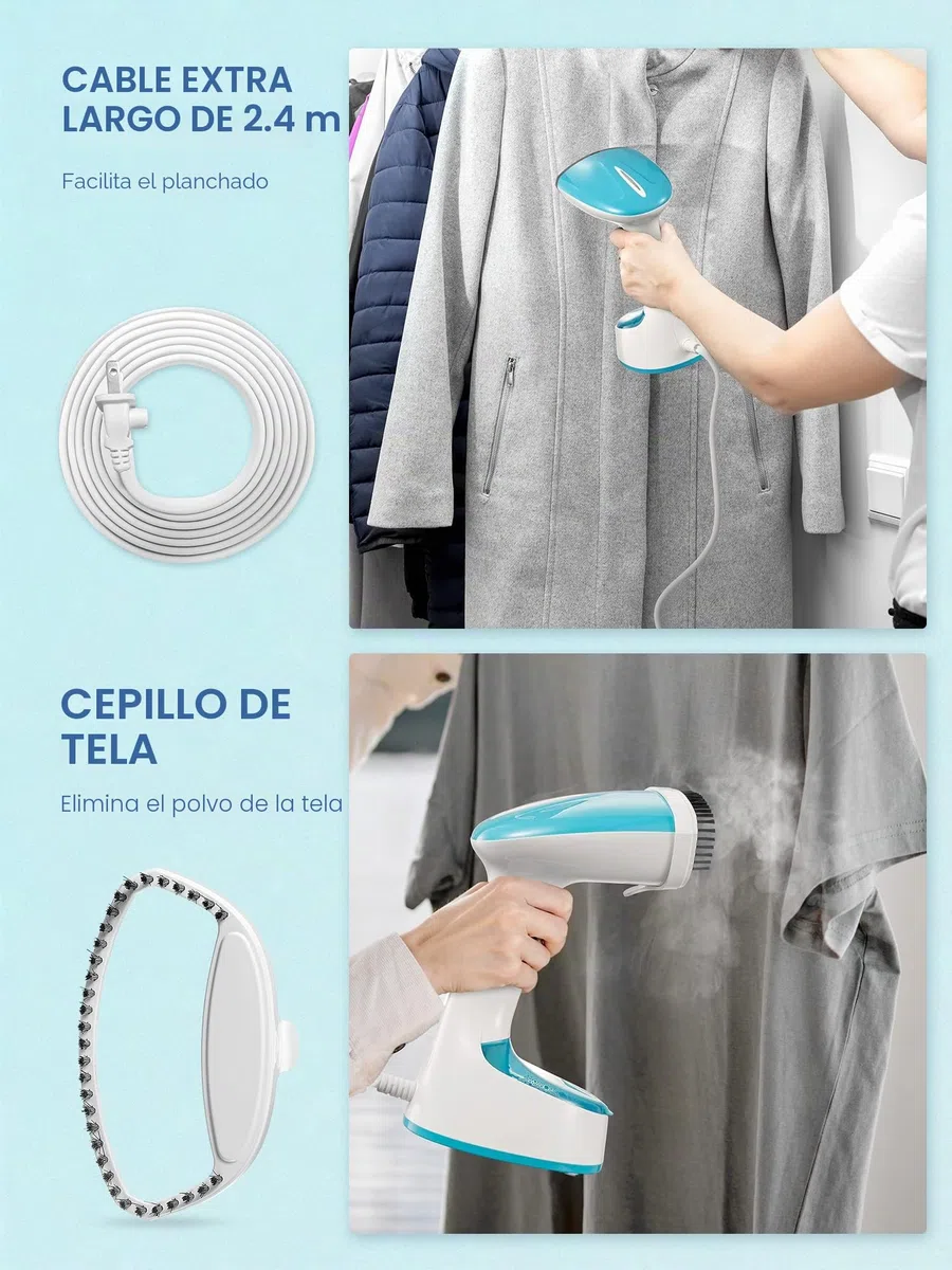 Reemix Plancha Vertical Vapor, Diseño de Mano Plegable Plancha Vertical, Removedor de Arrugas de Ropa, Fuerte Vapor Penetrante, para el Hogar, la Oficina y los Viajes, 220V (Azul)