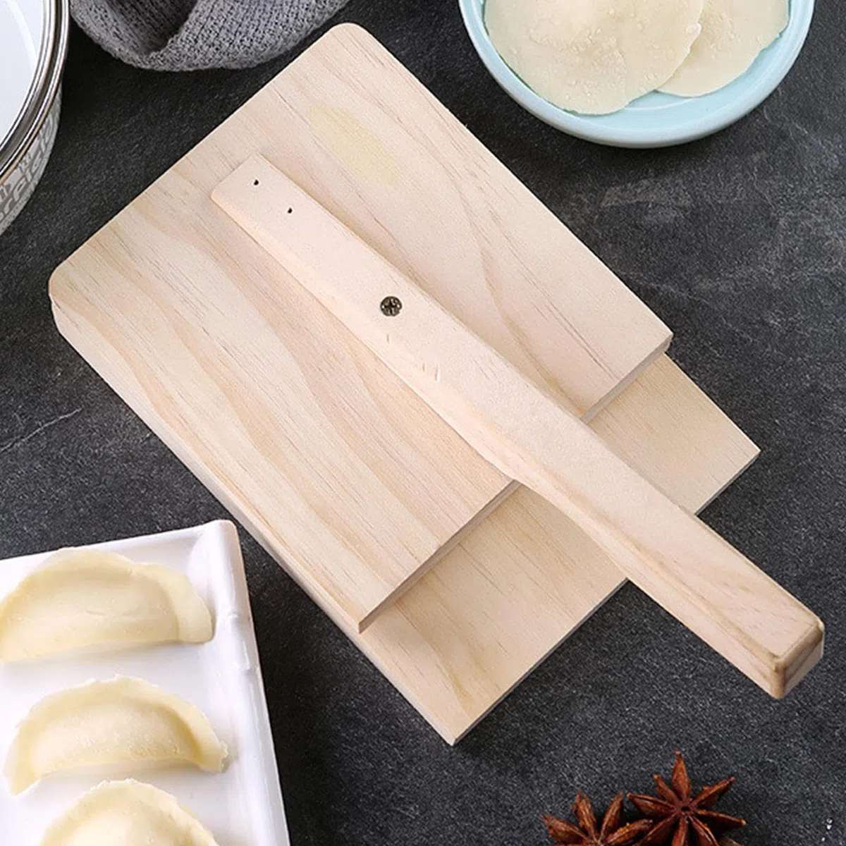Máquina Para Hacer Para Empanadas | Prensador De De Madera,Herramienta De Cocina Para Hacer Pasta Ravioles Wontons | Para Cocinar Reuniones Familiares Y Comidas Festivas