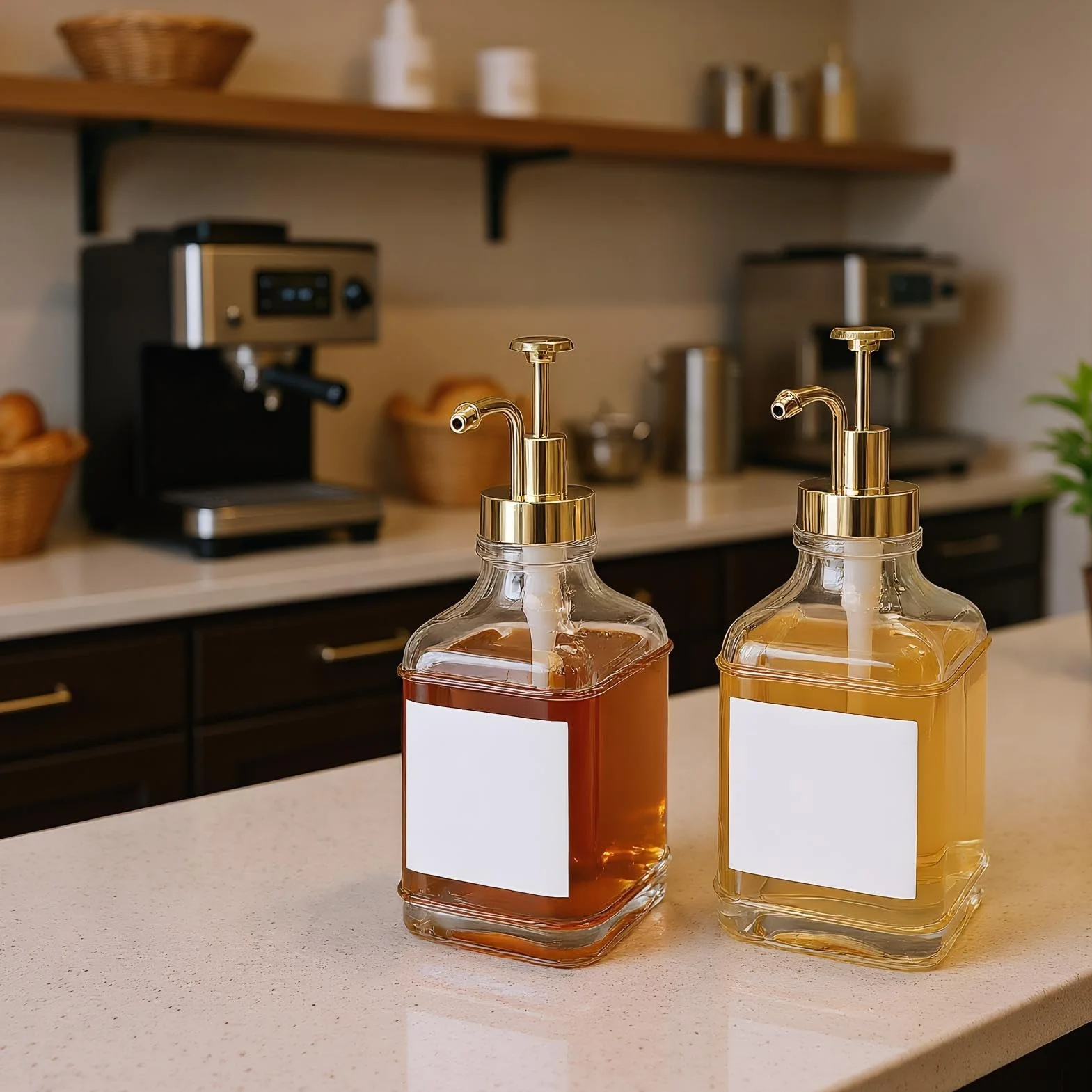 Dispensador de de Vidrio | Contenedor de de Vidrio Transparente | Botella de Salsa a Prueba de Fugas Transparente para Ketchup, jabón de Manos, Cocina, Bebida, Mesa, Postre, Chefs, hogar