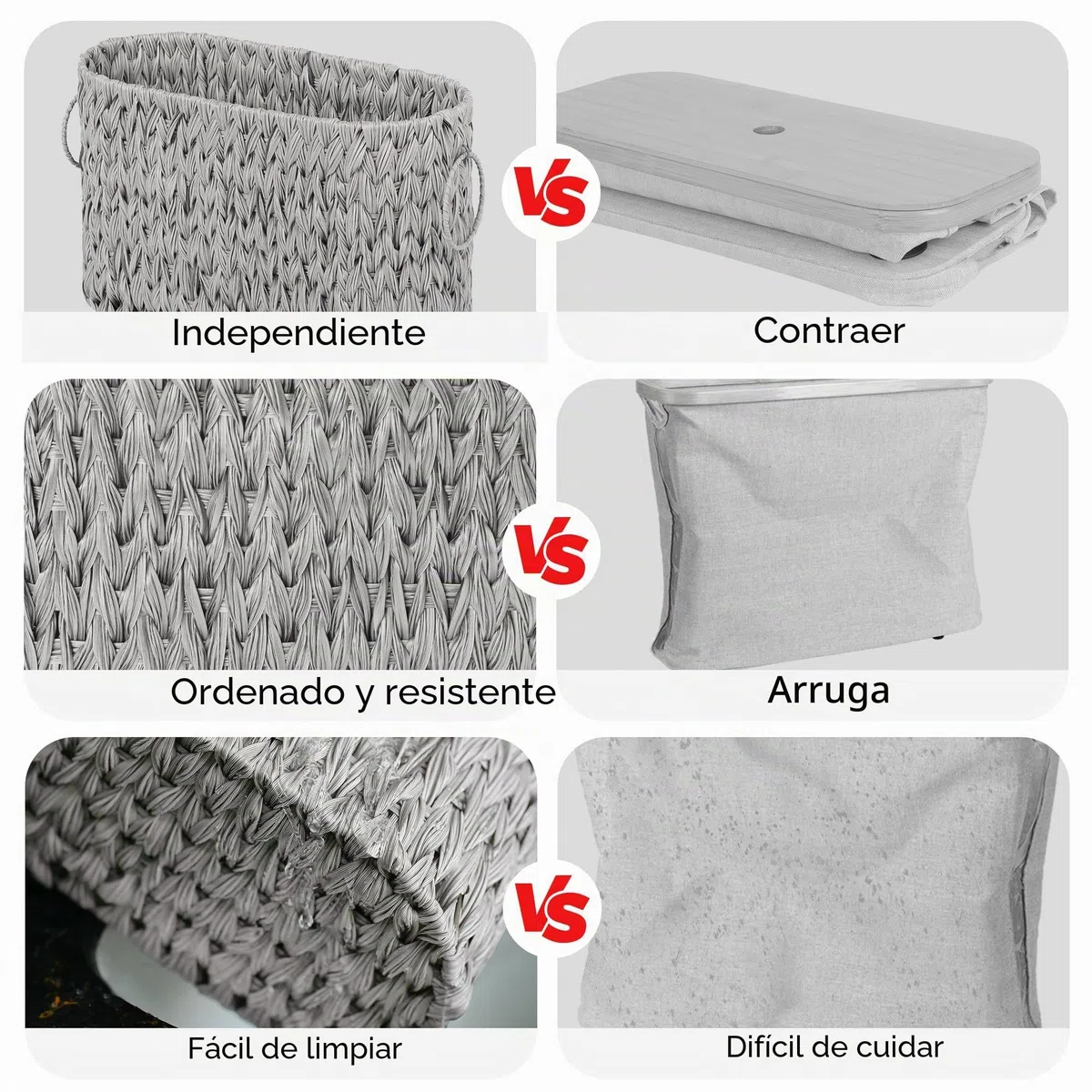 GRANNY SAYS Cesta Almacenamiento de Papel Higiénico, Almacenaje Papel Higienico, Organizador de Papel Higiénico, Almacenaje Baño Portarollos de Mimbre, Soportes para Revistas y Periódicos, Gris