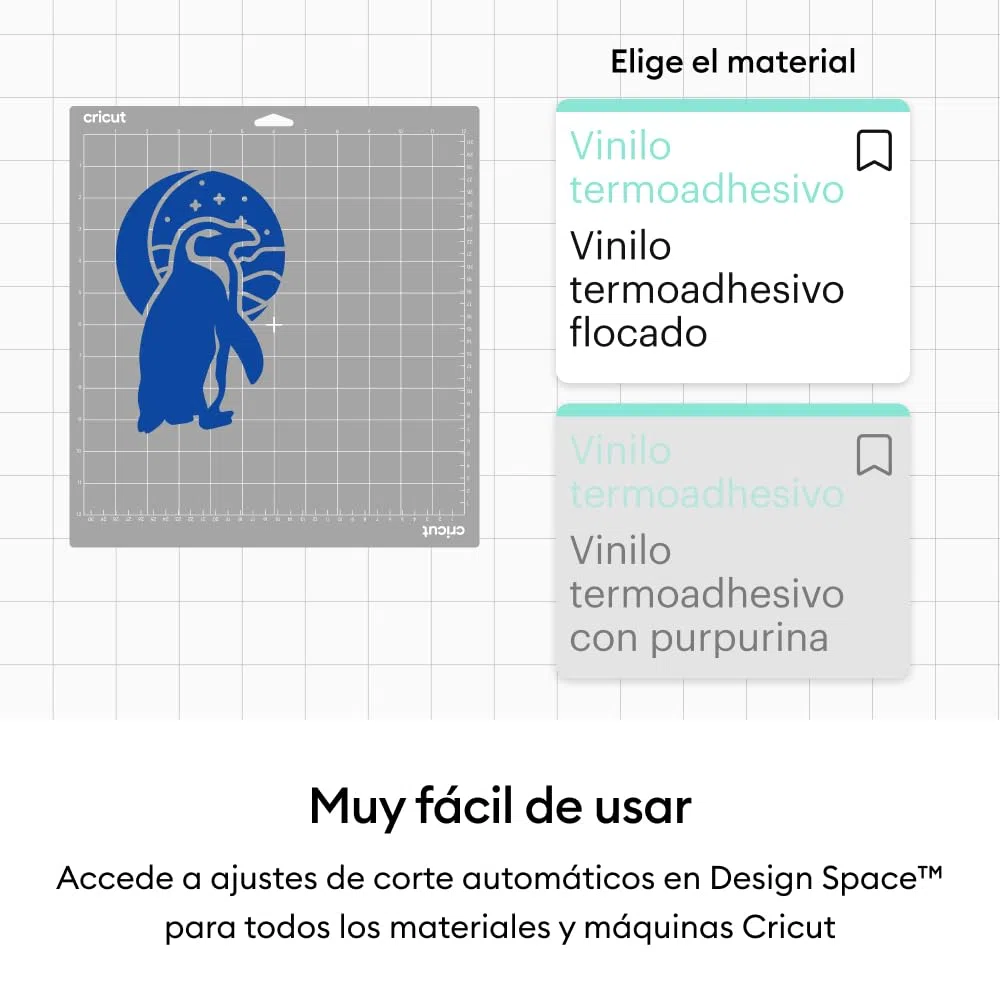 Cricut Vinilo termoadhesivo flocado, gama Classics, 30,5 cm x 30,5 cm (12 in x 12 in), 5 uds.