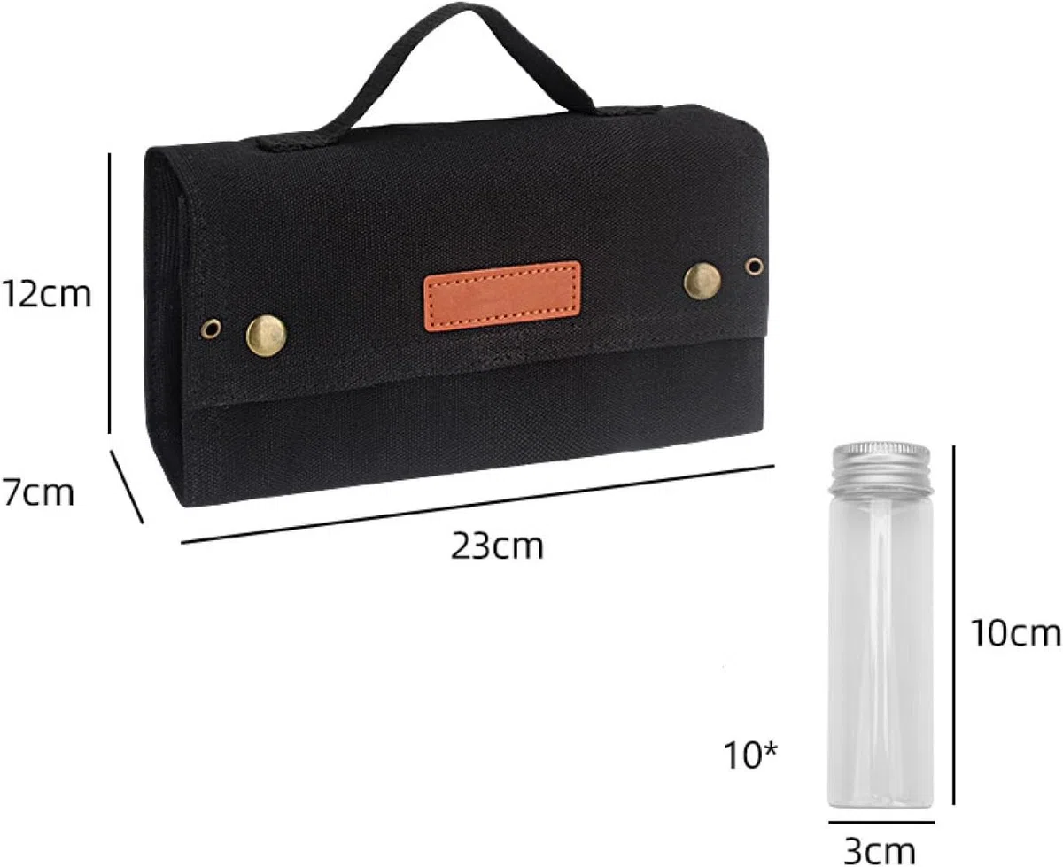 Kit de Especias de Camping con 10 Tarros de Especias, Bolsa de especias portátil, Juego de Botes para Especias, Portátil Tarros de Especias para Camping Acampar Barbacoa Picnic Viajes