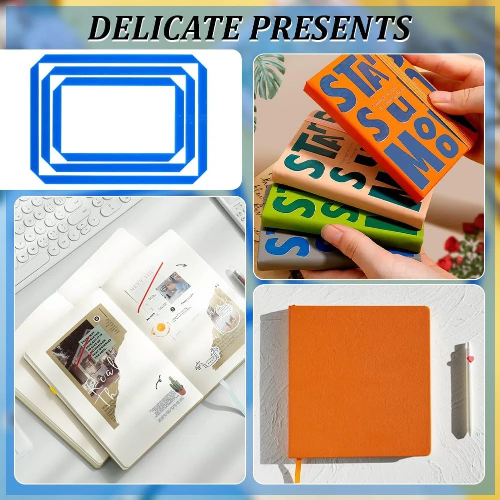BENECREAT 3 Tamaños de Herramientas de Encuadernación, Plantilla de Guía de Encuadernación de Cubierta de Cuaderno de Acrílico Herramienta de Scrapbooking para Cuaderno Diario Manual de Fabricación