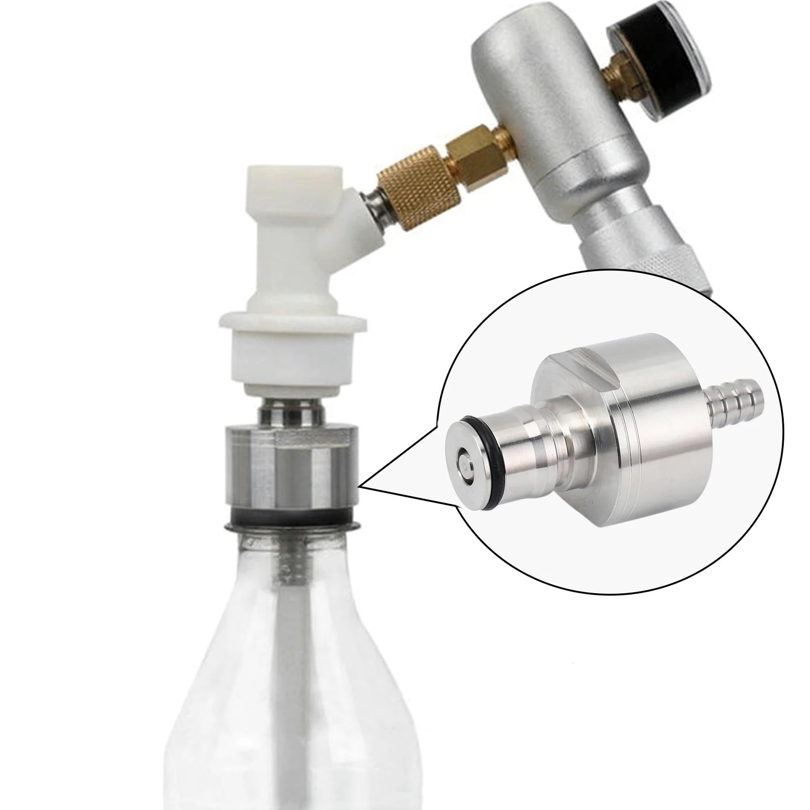 Kebing Homebrew - Tapón de carbonatación de acero inoxidable, 2 unidades/lote 304 5/16 pulgadas, tipo de bloqueo de una bola, en el Pet para bebidas alcohólicas, Kebing Homebrew
