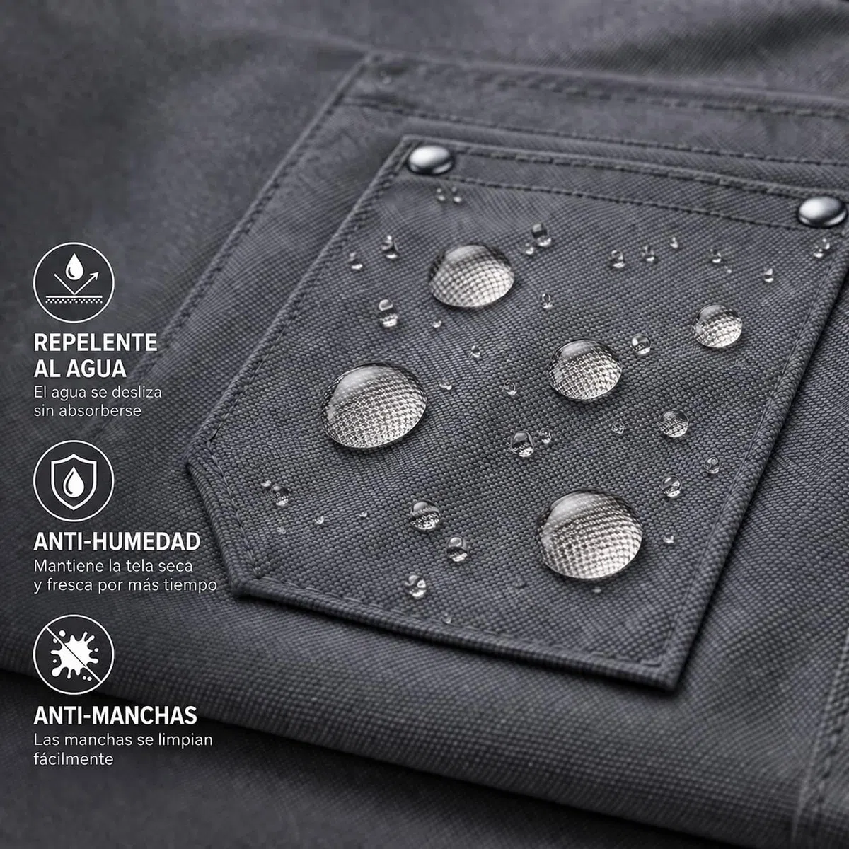 2 Delantal Cocina Hombre Mujer con Bolsillos, Impermeable y Ajustable. Delantal Camarero – Mandil Cocina Hostelería, Restaurante