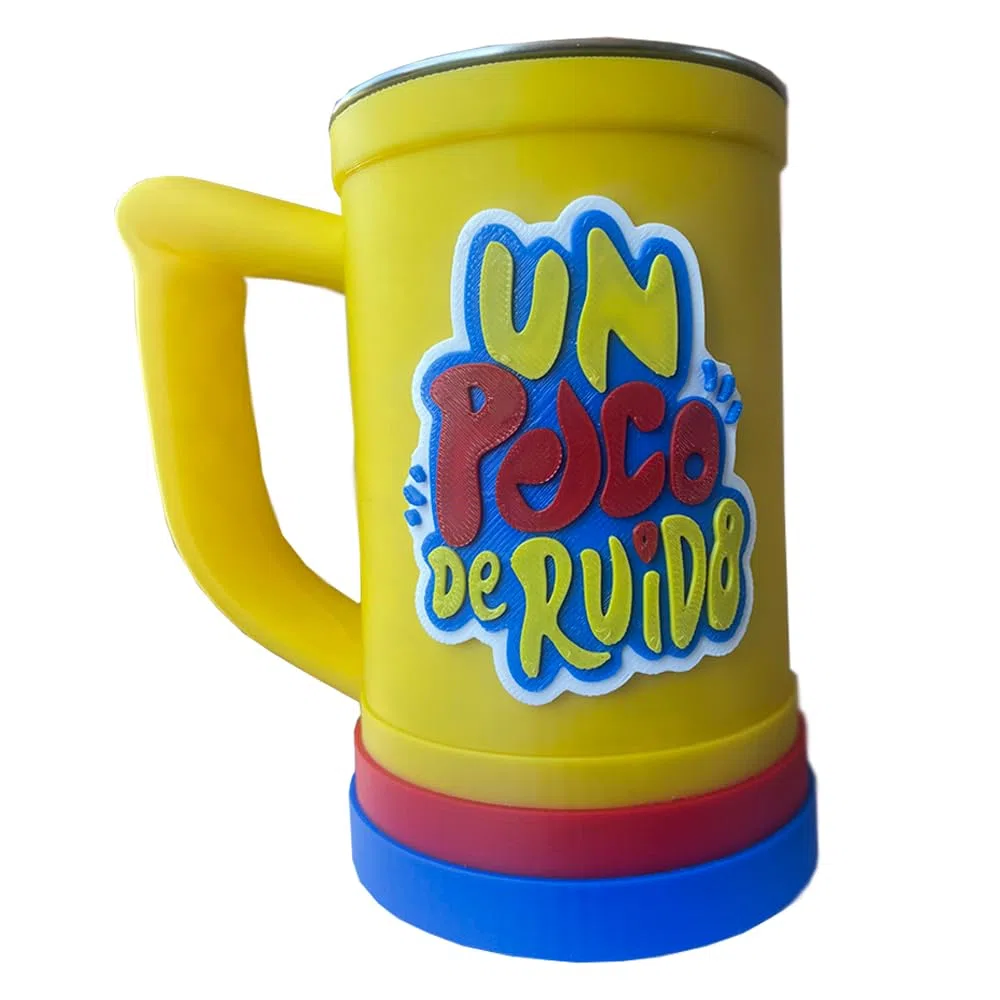 Genérico Chop Jarra de cerveza Un Poco de Ruido incluye mini llavero, taza, vaso de gran capacidad multifuncional 500ml, Cumbia Argentina (Amarillo)