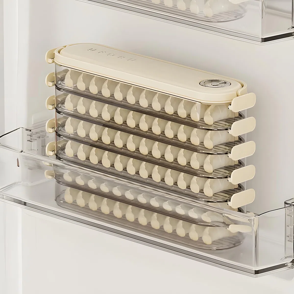 Cajas de almacenamiento para nevera con tapas, caja de albóndigas, organizador de refrigerador, almacenamiento apilable con tapas, contenedor portátil de almacenamiento de alimentos de congelación