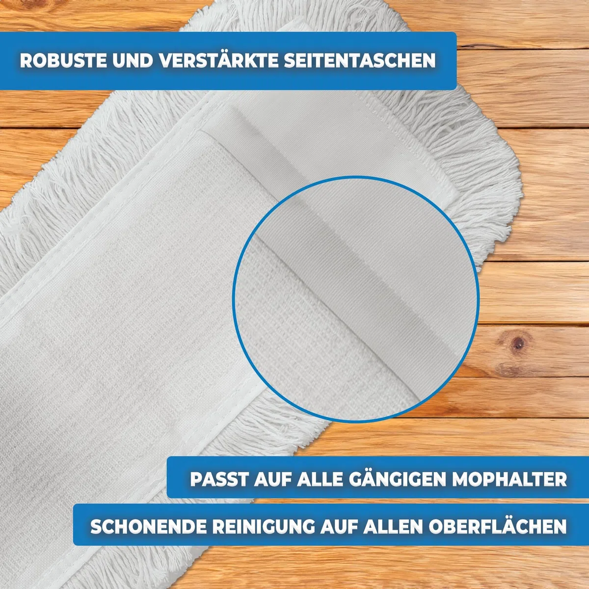 Mopa de algodón para soporte plegable de 40 cm, 10 unidades, para limpiar el polvo y la limpieza húmeda, fregona de algodón, limpiador de suelos versátil, suave para madera real y parquet