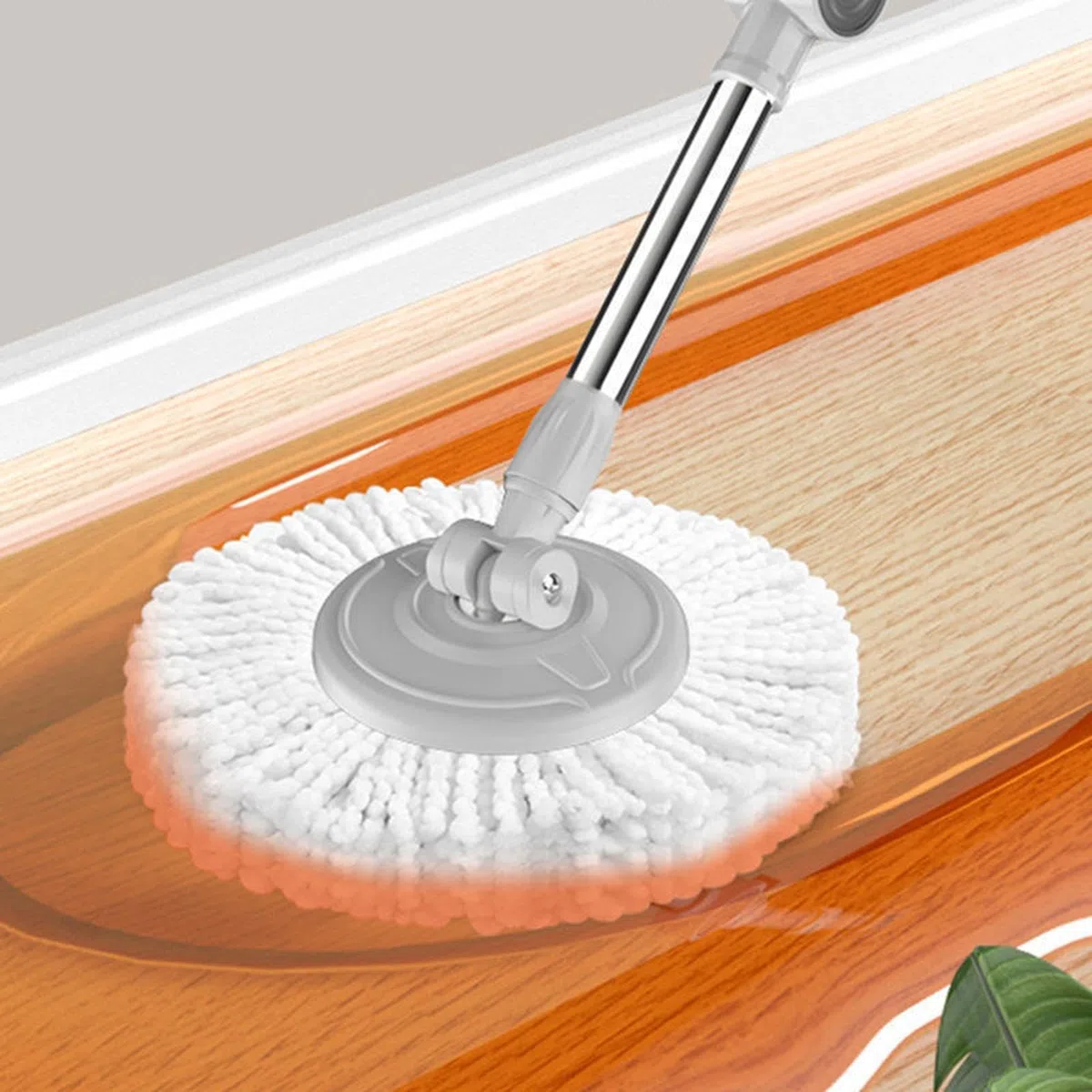 Fregona Y Cubo De Limpieza Hogar Compacto Ligero Mango Ajustable Doméstico | Kit Completo De Fregona Y Cubo Con Rotación 360 Grados Autotorsión Apta Para Suelos De Madera, Baldosas, Mármol, Baño,