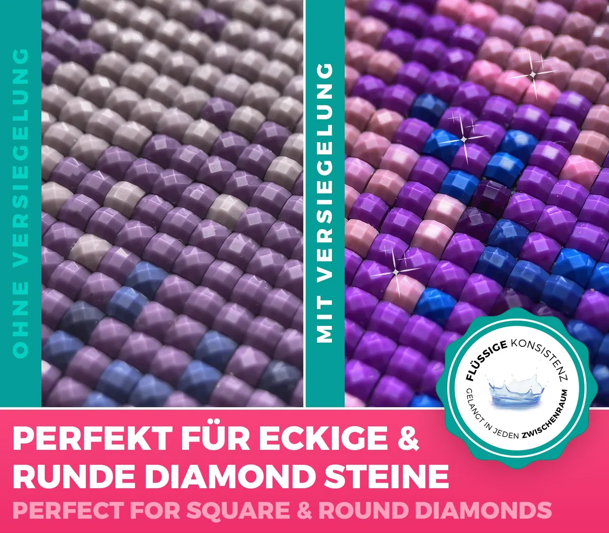 Diamond Painting Finish 2 x 500 ml – Sellador de pintura de diamante transparente para hasta 32 imágenes (50 x 50 cm)