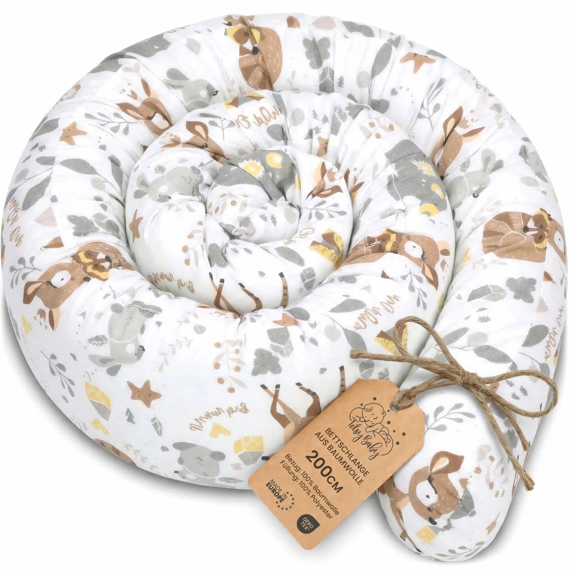 Totsy Baby Almohada para Dormir de Lado algodón 200 cm Algodón - cojin Cervical Enrollable Lavable Cojines Grandes Almohada para el Cuerpo Oeko-Tex Ciervo
