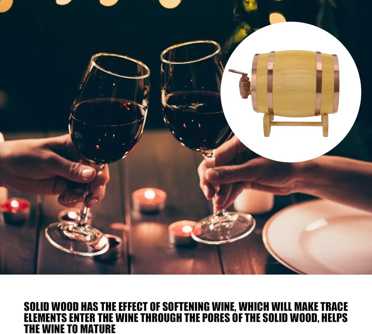 Barril de Whisky de 1,5 L, Barril de Madera de Pino Barril de Vino Pequeño con Grifo y Soporte Barril de Cerveza de Grifo para Whisky Bourbon Tequila Vinagre de Vino Cerveza