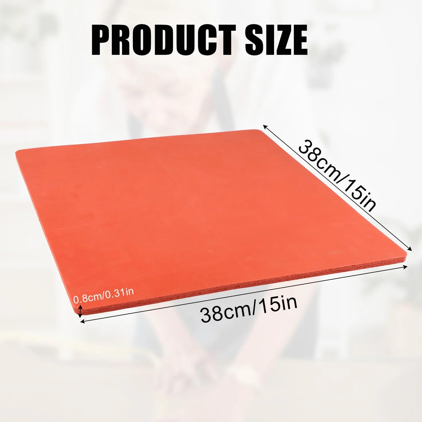 Almohadilla de Prensa de Calor 38x38cm, Resistente al Calor Estera de Prensa de Calor 0,8cm de Grosor Doble Cara Ignífuga Heat Press Mat para Planchar Manualidades y Transferencia Aislamiento