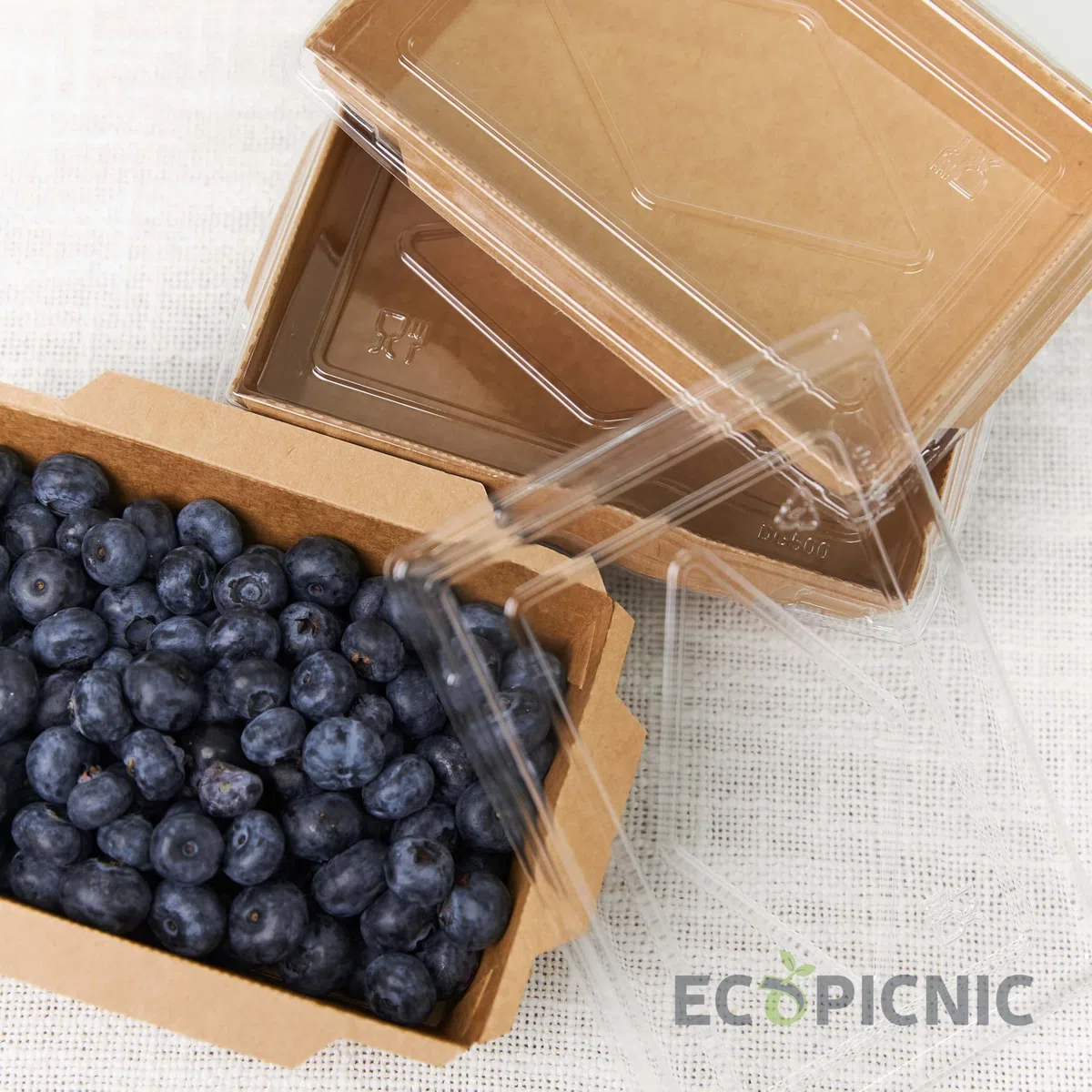 Lunchbox de Papel Kraft con Tapa 200 unidades 1600 ml | Cajas desechables de cartón kraft para comida, ideal para ensaladas, sándwiches, postres y comida para llevar