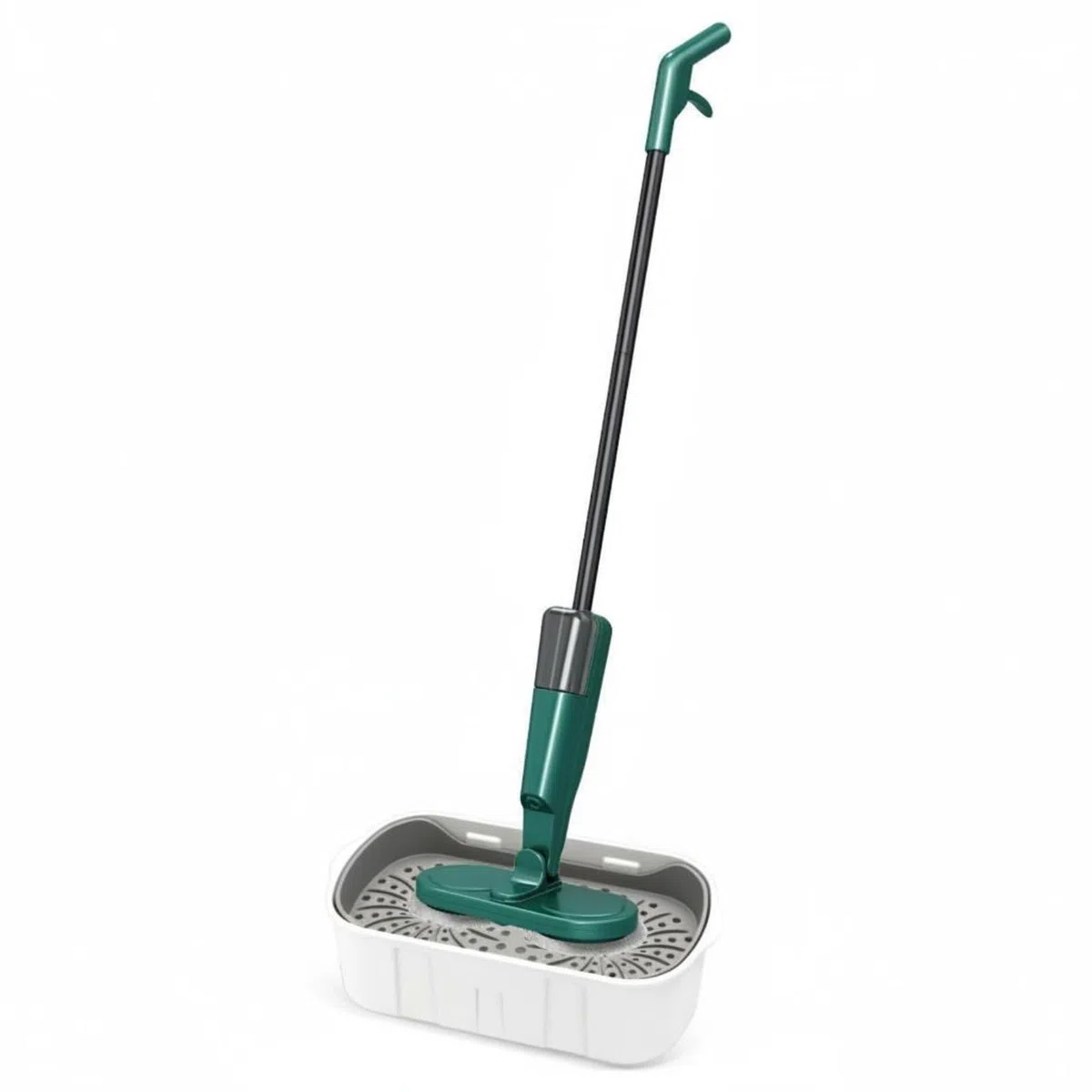 Milageto Mopa Eléctrica para Suelo con Cabezal Giratorio Limpiador Pulverizadora con Rocío de Agua para Polvo y Manchas Leves USB Recargable y sin Cable, Verde