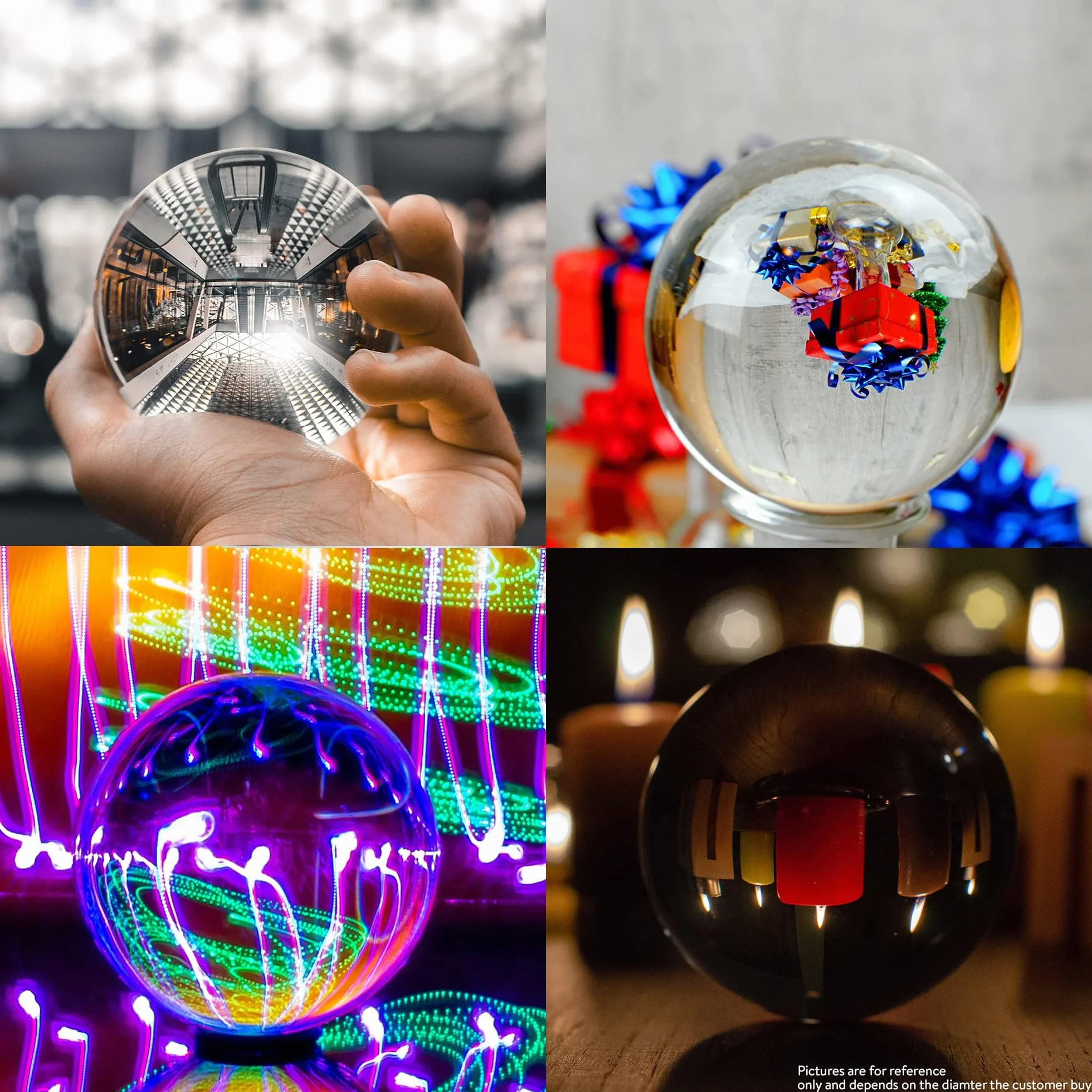 Bola de cristal de 120 mm, bola de cristal transparente para fotografía, adivinos y meditación, sin soporte