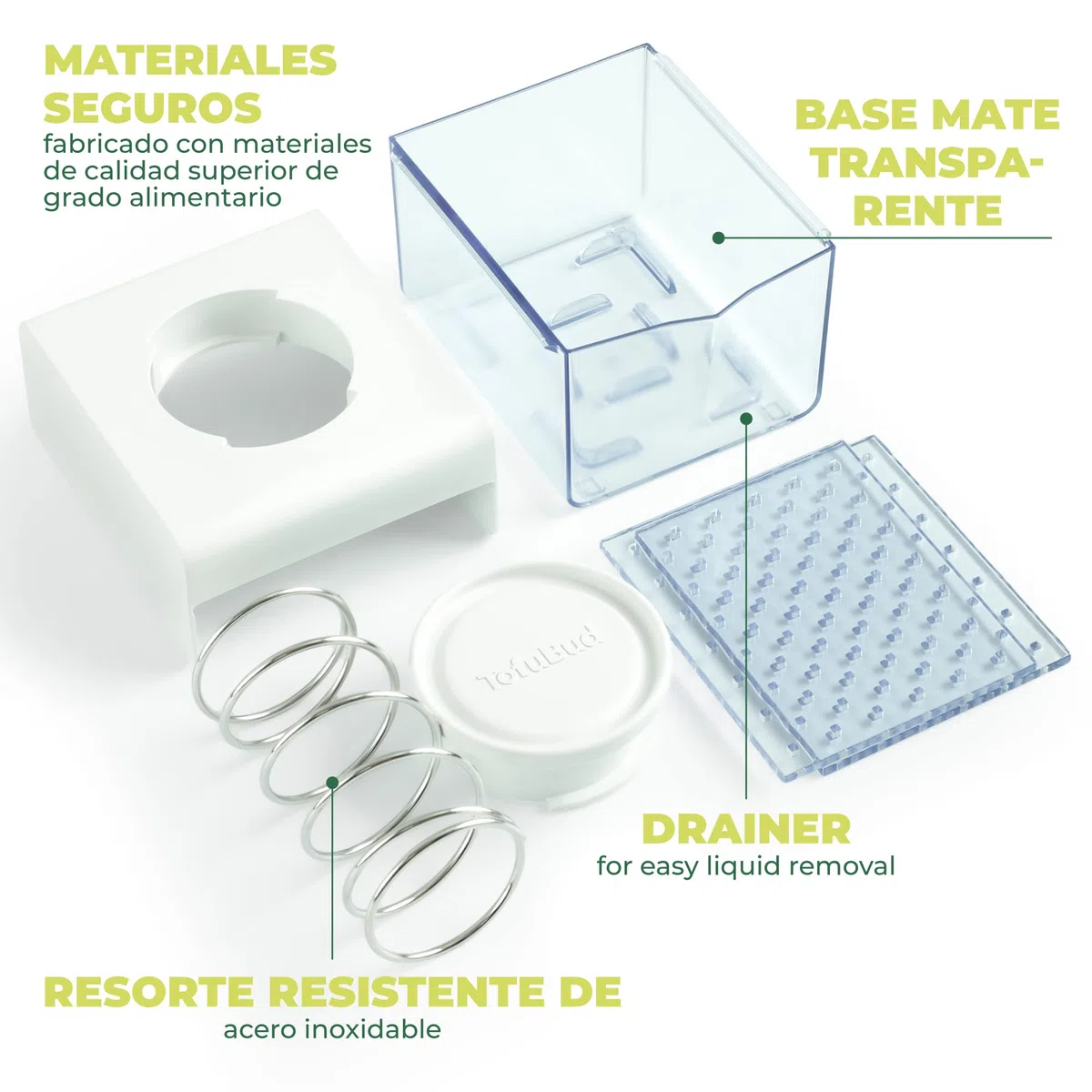 TofuBud Prensa de tofu - Prensadora para hacer tofu firme o extrafirme - Máquina para tofu