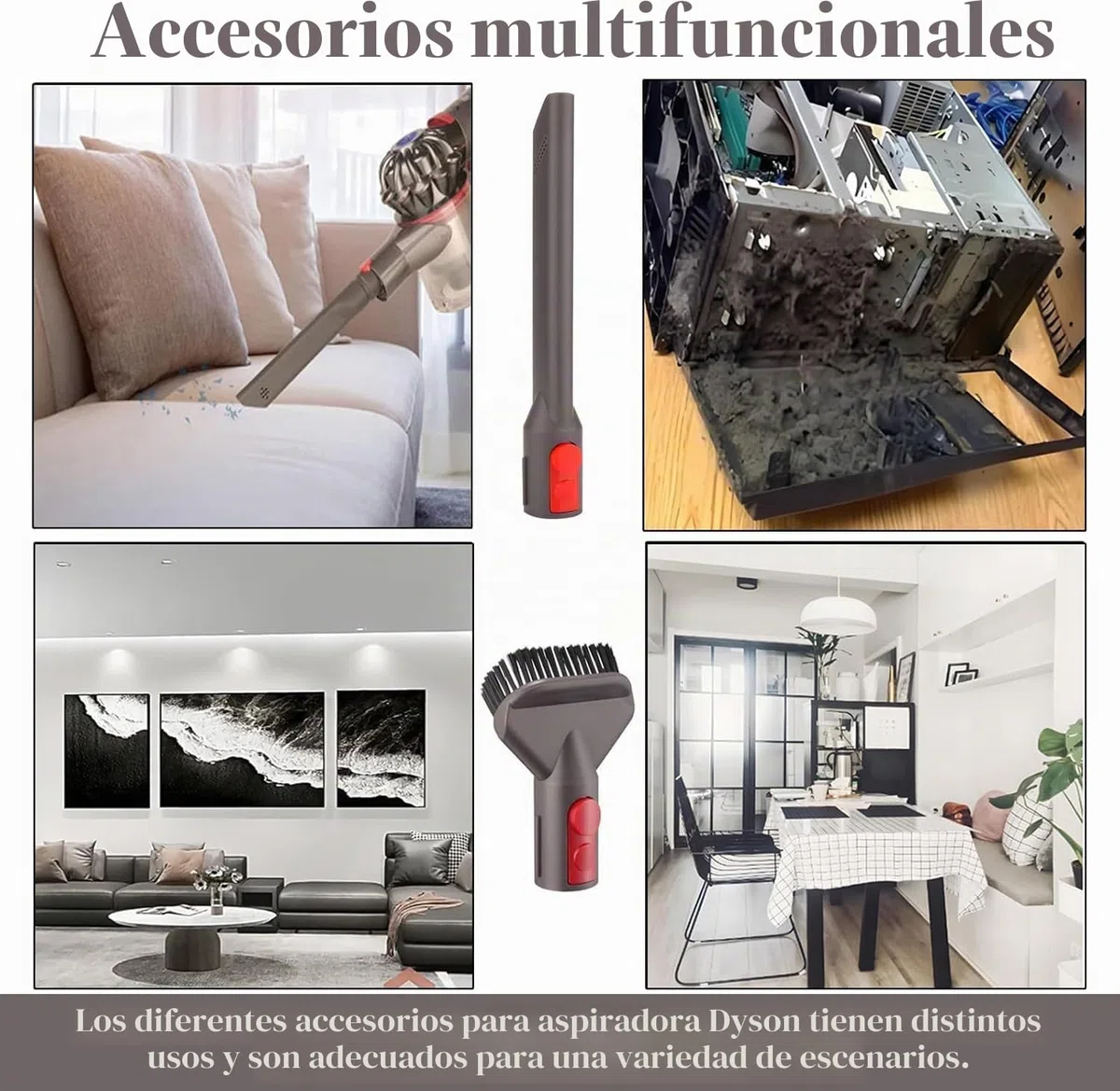 Juego 6 accesorios para cepillo Dyson con de manguera extensible boquilla para juntas para Dyson GEN5 G5 V15 V12 V11 V10 V8 V7 limpiar juntas esquinas,Pies cama animales y sofás de limpieza rápida