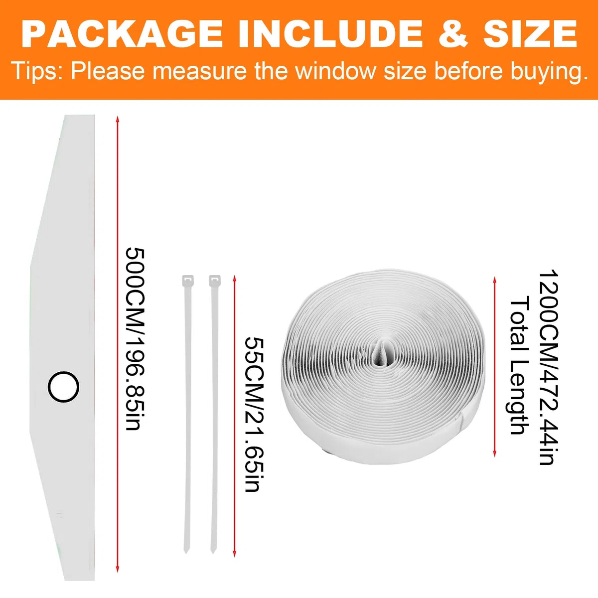 Kit Ventana Aire Acondicionado Portatil 500cm, Sellado Ventana para Aire Universal con Cordón Ajustable, para Ventanas Abatibles, Sin Taladros, Cubierta Aislante Ventana para AC Móvil