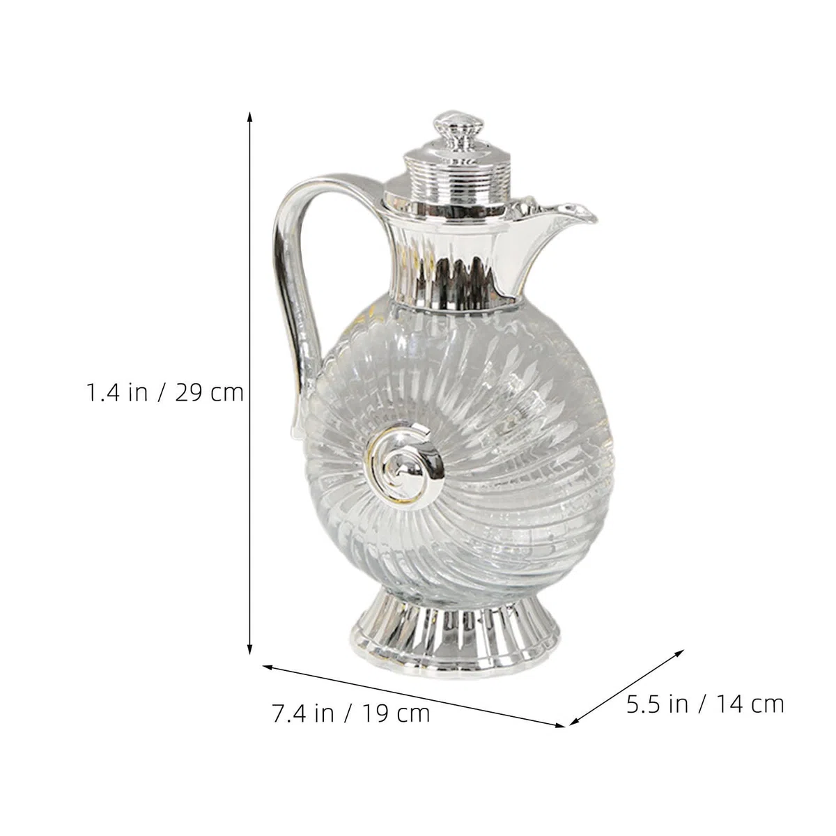 Jarra de Vidrio Diseño Transparente y Elegante para Agua Fría Estilo Árabe con Capacidad de 1.8l Adecuado para Ramadan y Brunch Familiar