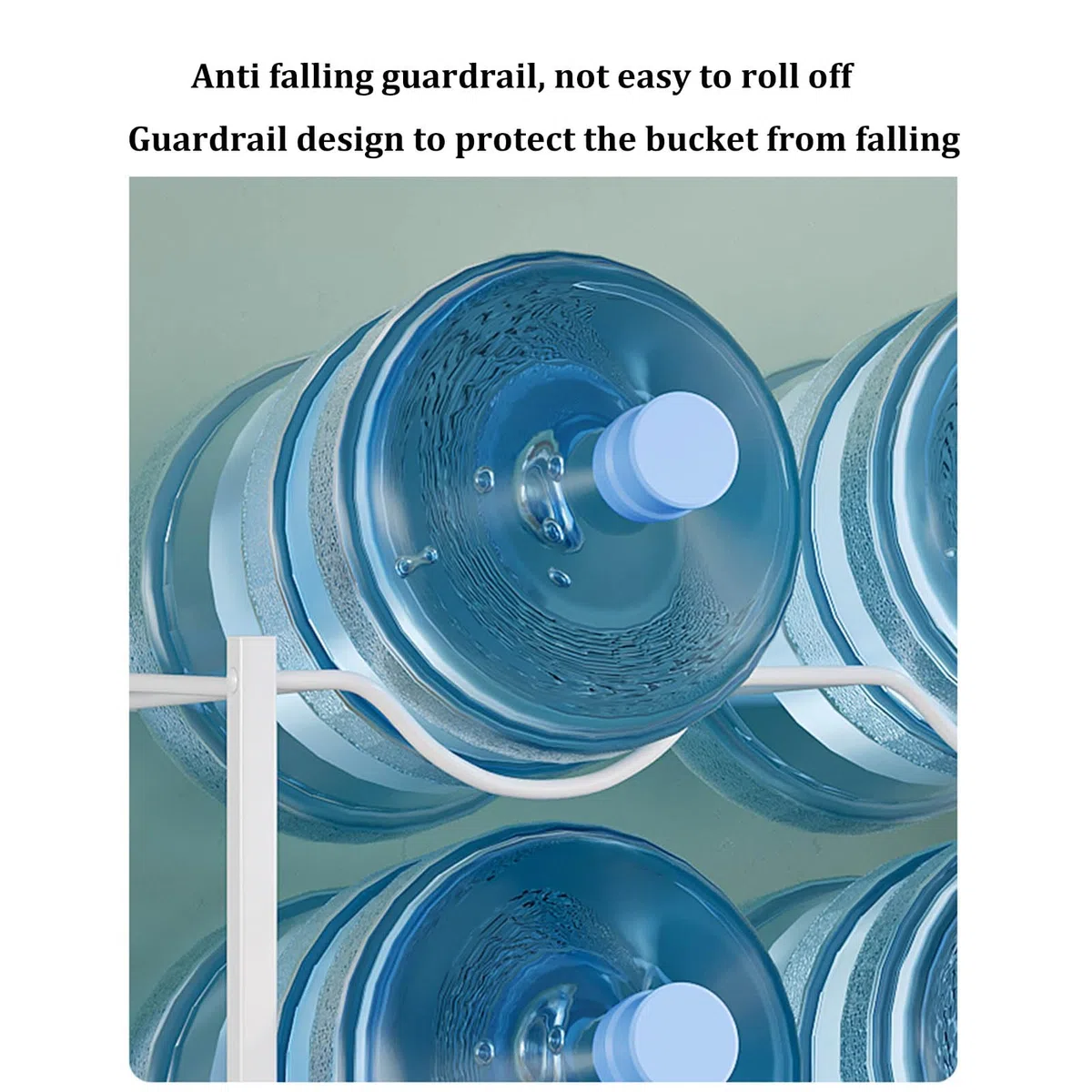 Estante resistente para botellas de agua de 5 galones, apilable para jarras de agua, soporte dispensador de doble fila de gran capacidad, soporte de almacenamiento para enfriadores y botellas