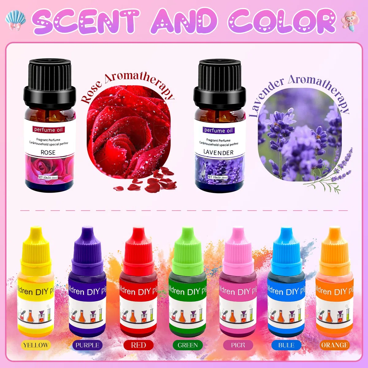NlsqEU Kit para Hacer Jabones Artesanales,Kit para Hacer Jabones,Kit Jabones Artesanales Jabón de 500 g,Juego de Manualidades Niños Creativos de Cumpleaños