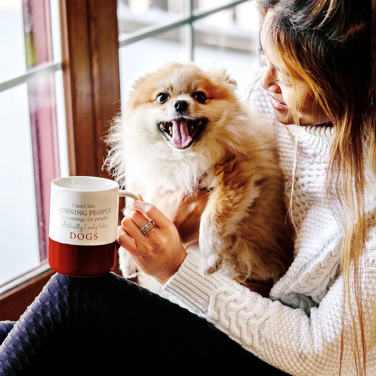 Pavilion - Botón de silencio - Taza de café grande de 18 onzas, regalo sarcástico para padres, taza de café para mamá, tazas de café para papá, 1 unidad (paquete de 1), 5 x 4.75 pulgadas, blanco y